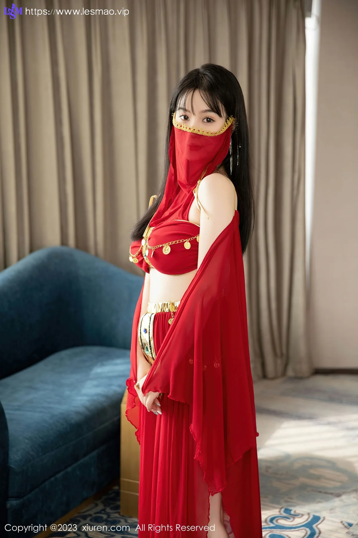 XiuRen 秀人 No.7103 柚琪Rich 红色西域舞服性感写真 - 5