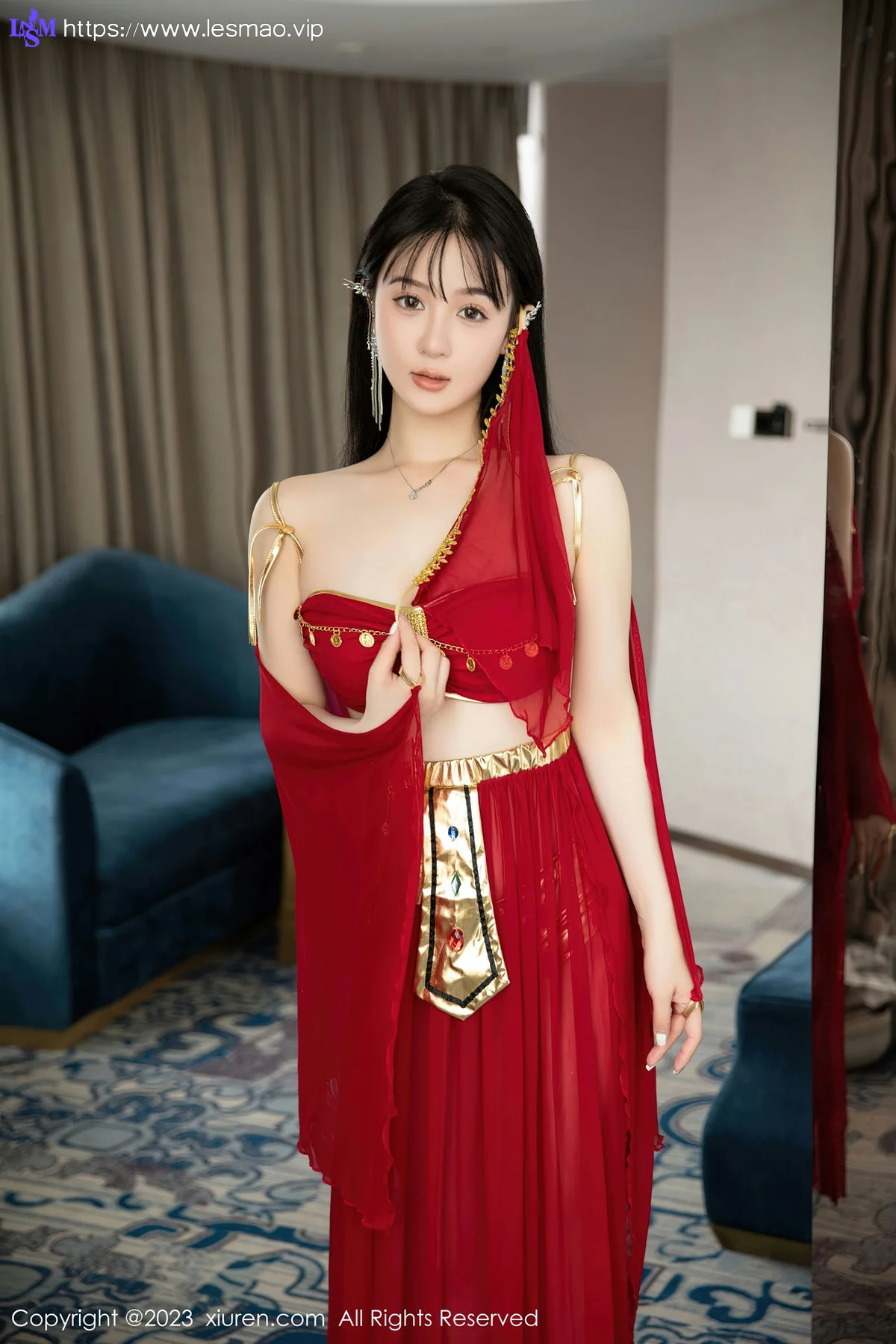 XiuRen 秀人 No.7103 柚琪Rich 红色西域舞服性感写真 - 5