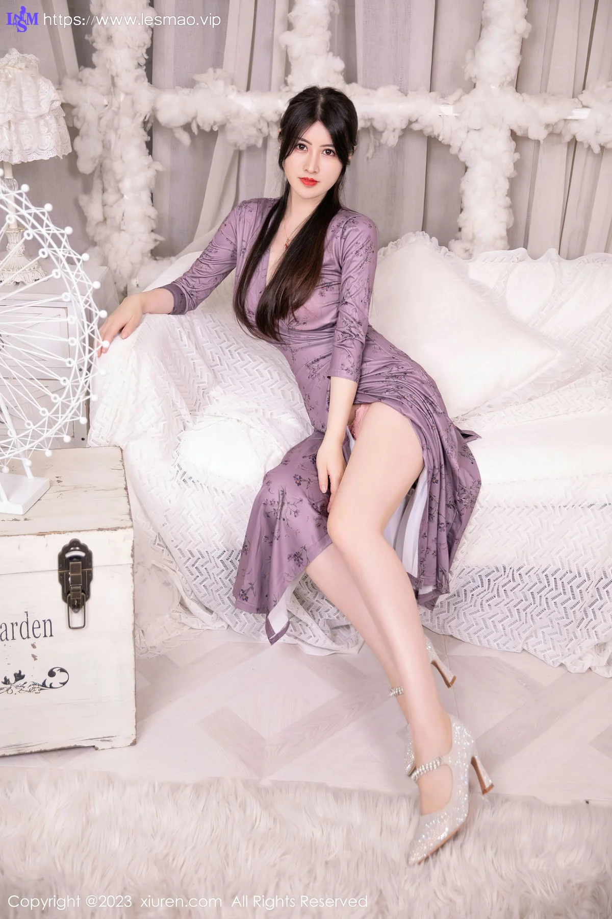 XiuRen 秀人 No.7126 诗诗kiki 紫色连夜长裙性感写真 - 7