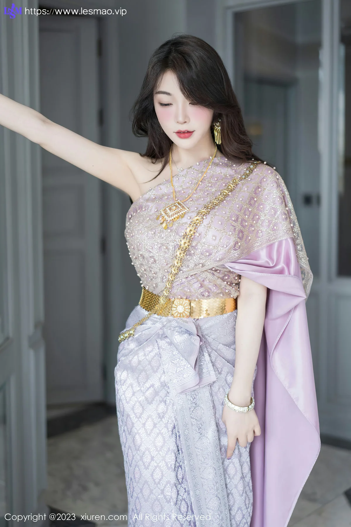 XiuRen 秀人 No.7164  徐莉芝Booty 灰色长裙性感写真1 - 3