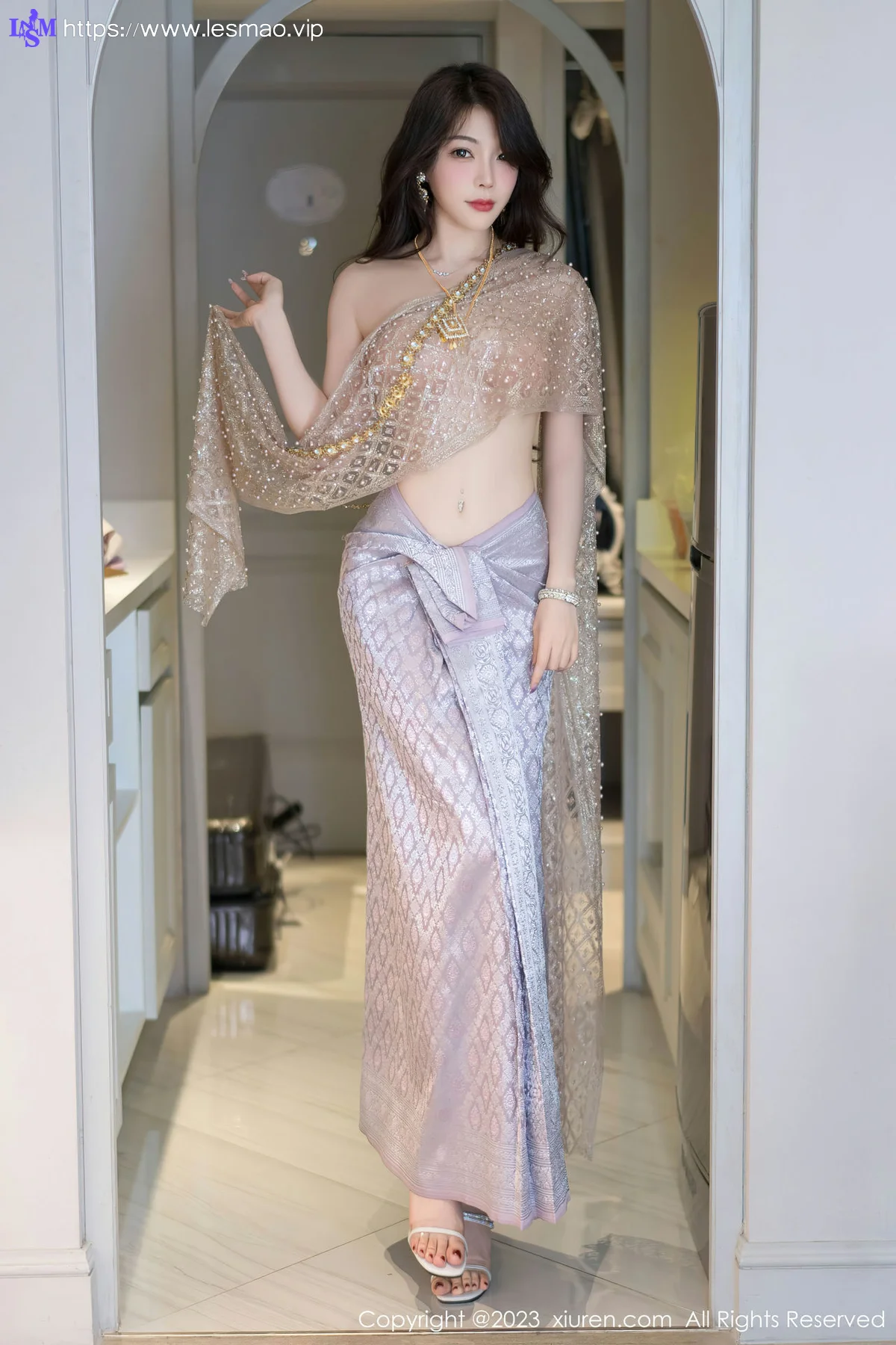 XiuRen 秀人 No.7164  徐莉芝Booty 灰色长裙性感写真1 - 1