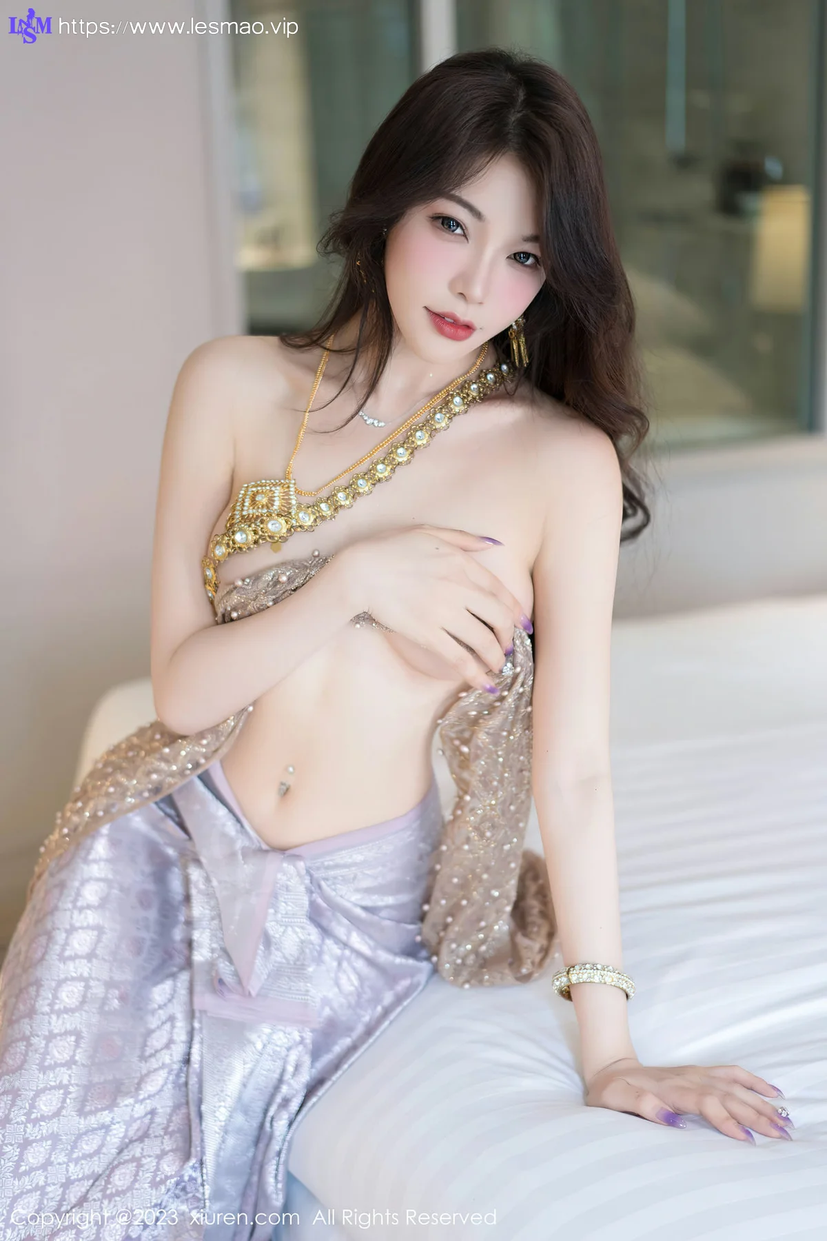 XiuRen 秀人 No.7164  徐莉芝Booty 灰色长裙性感写真1 - 5