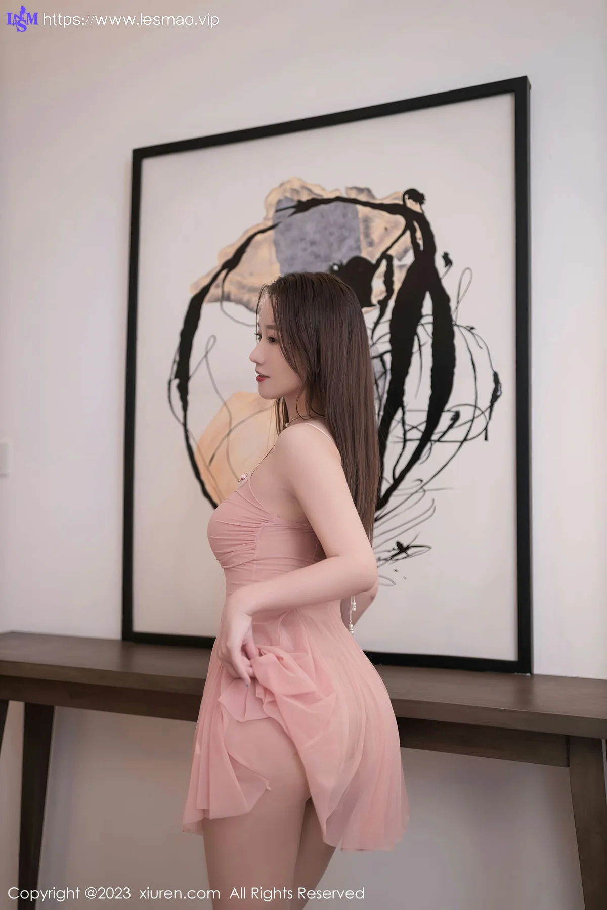 XiuRen 秀人 No.7206  杏子Yada 粉色睡裙性感写真2 - 1