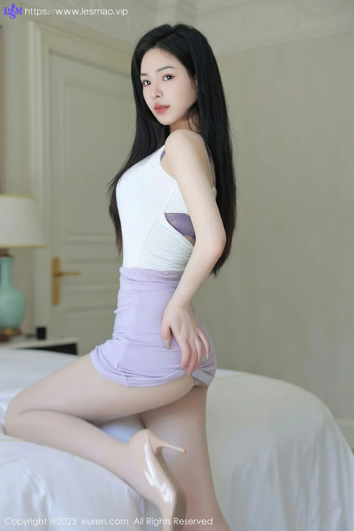 XiuRen 秀人 No.7227  米粒子 紫色内衣性感写真 - 4