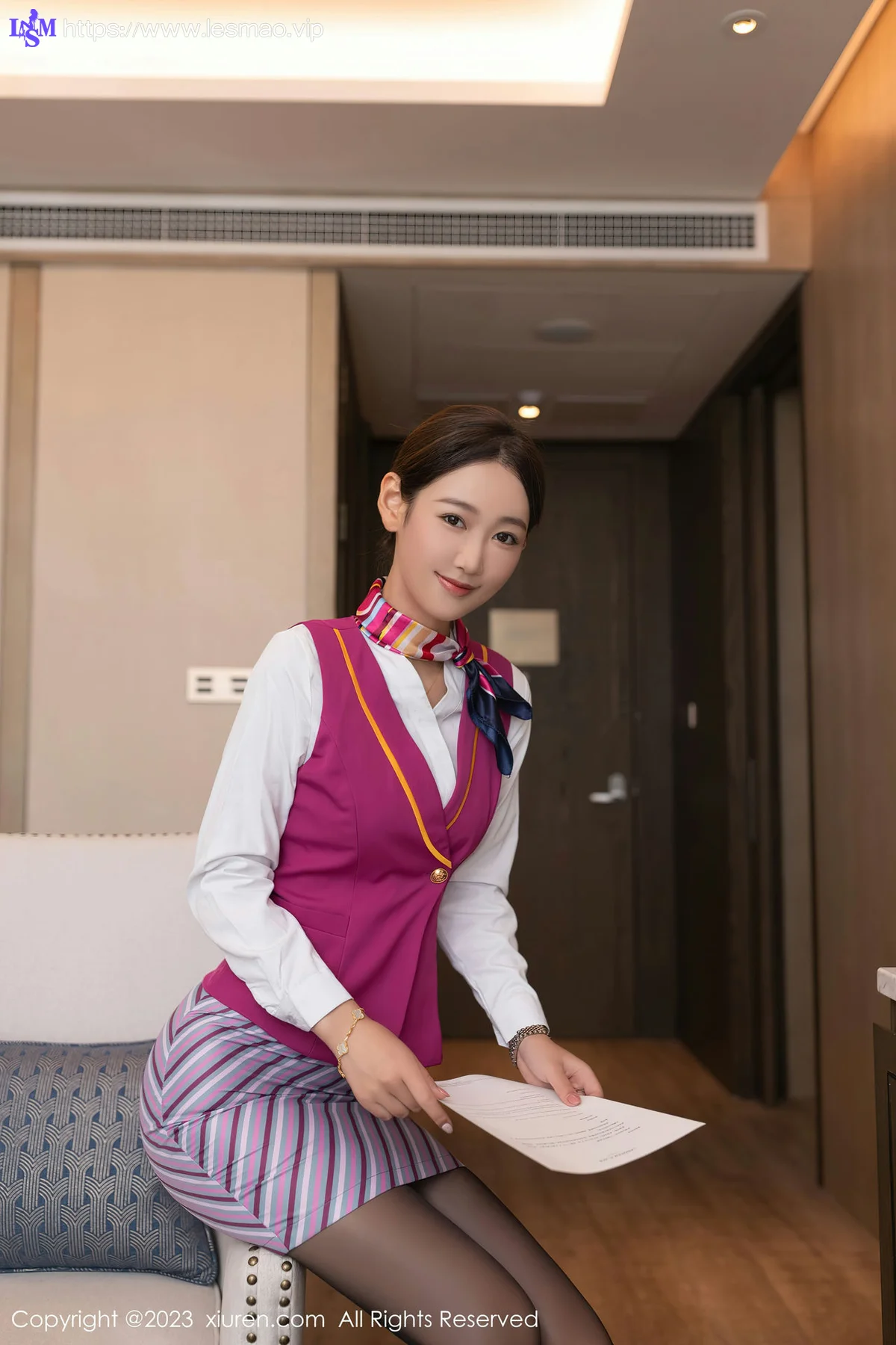 XiuRen 秀人 No.7405  唐安琪 空姐制服诱惑珠三角旅拍111 - 3