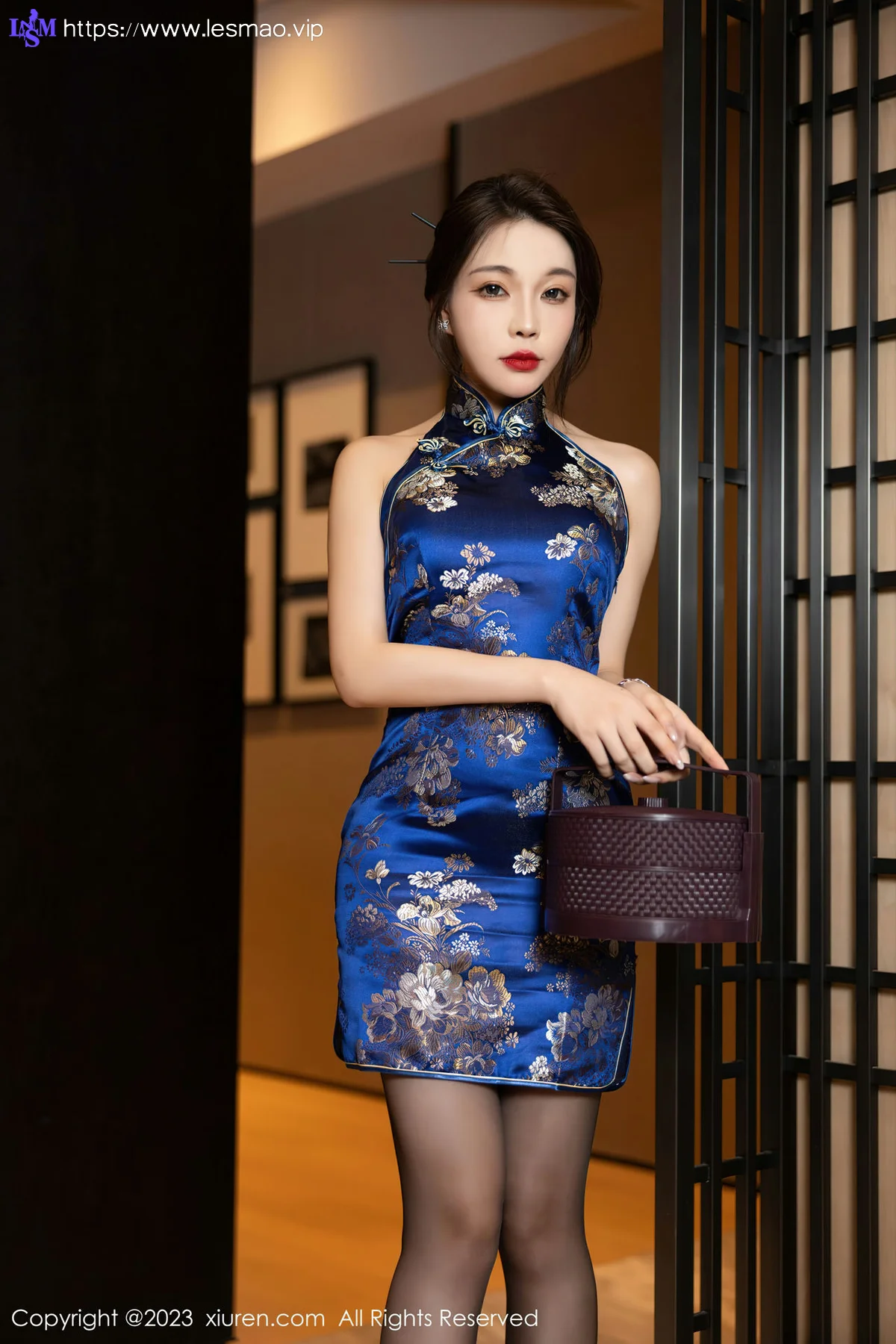XiuRen 秀人 No.7453  徐莉芝Booty 蓝色旗袍安吉旅拍11 - 1
