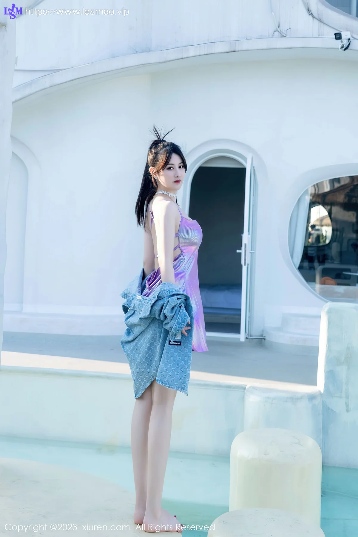 XiuRen 秀人 No.7565 诗诗kiki 灰色死库水性感写真1 - 1