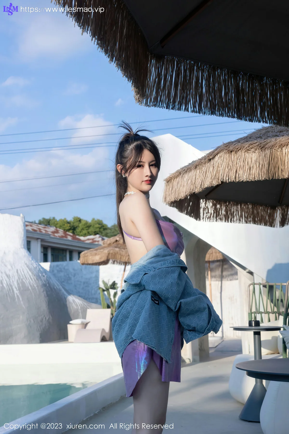 XiuRen 秀人 No.7565 诗诗kiki 灰色死库水性感写真1 - 9
