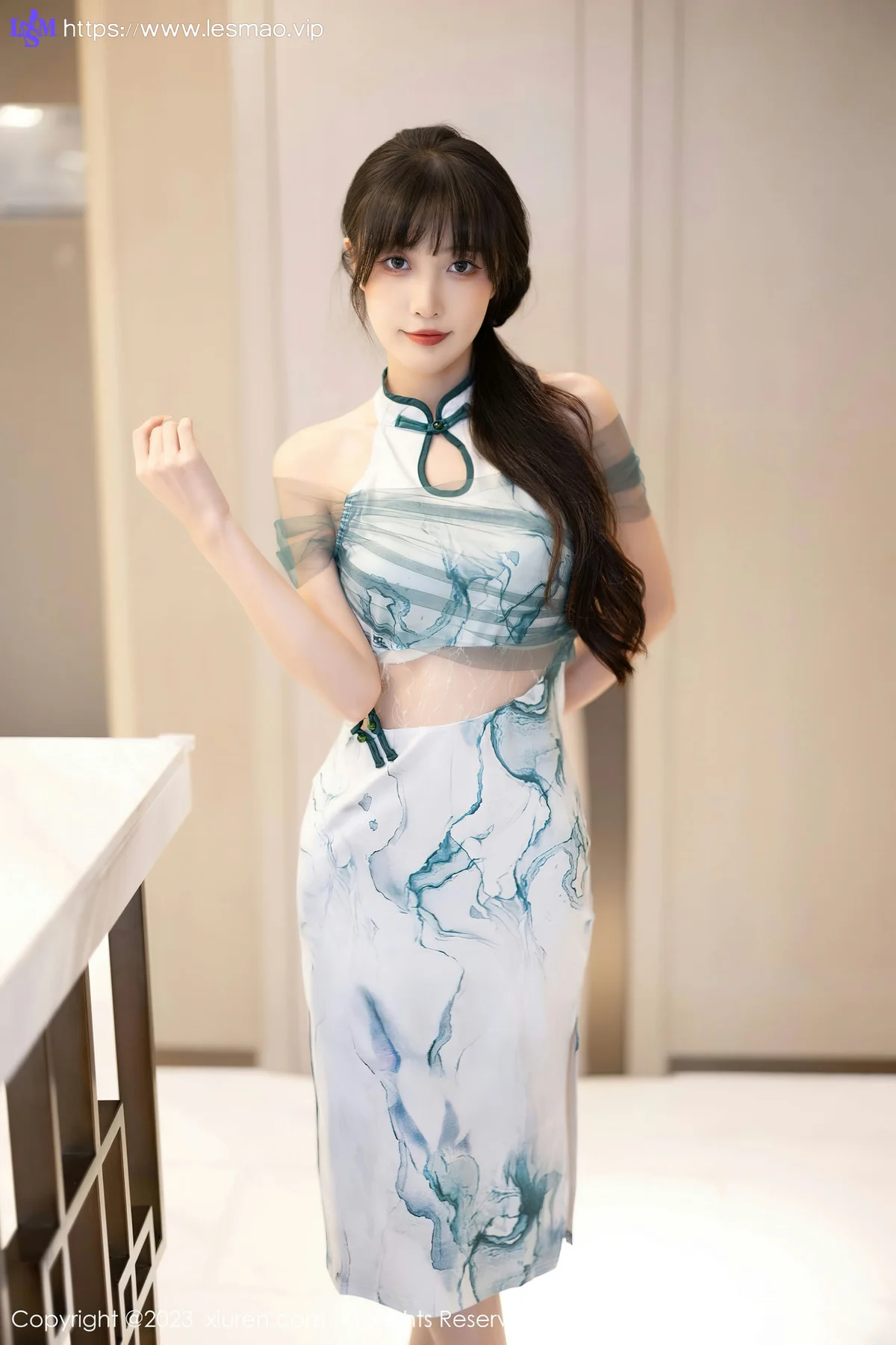XiuRen 秀人 No.7605  林星阑 图案旗袍性感写真1 - 1
