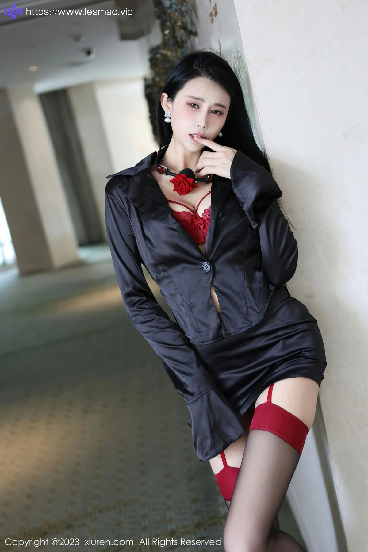 XiuRen 秀人 No.7630  草莓mm 红色蕾丝内衣性感写真 - 8