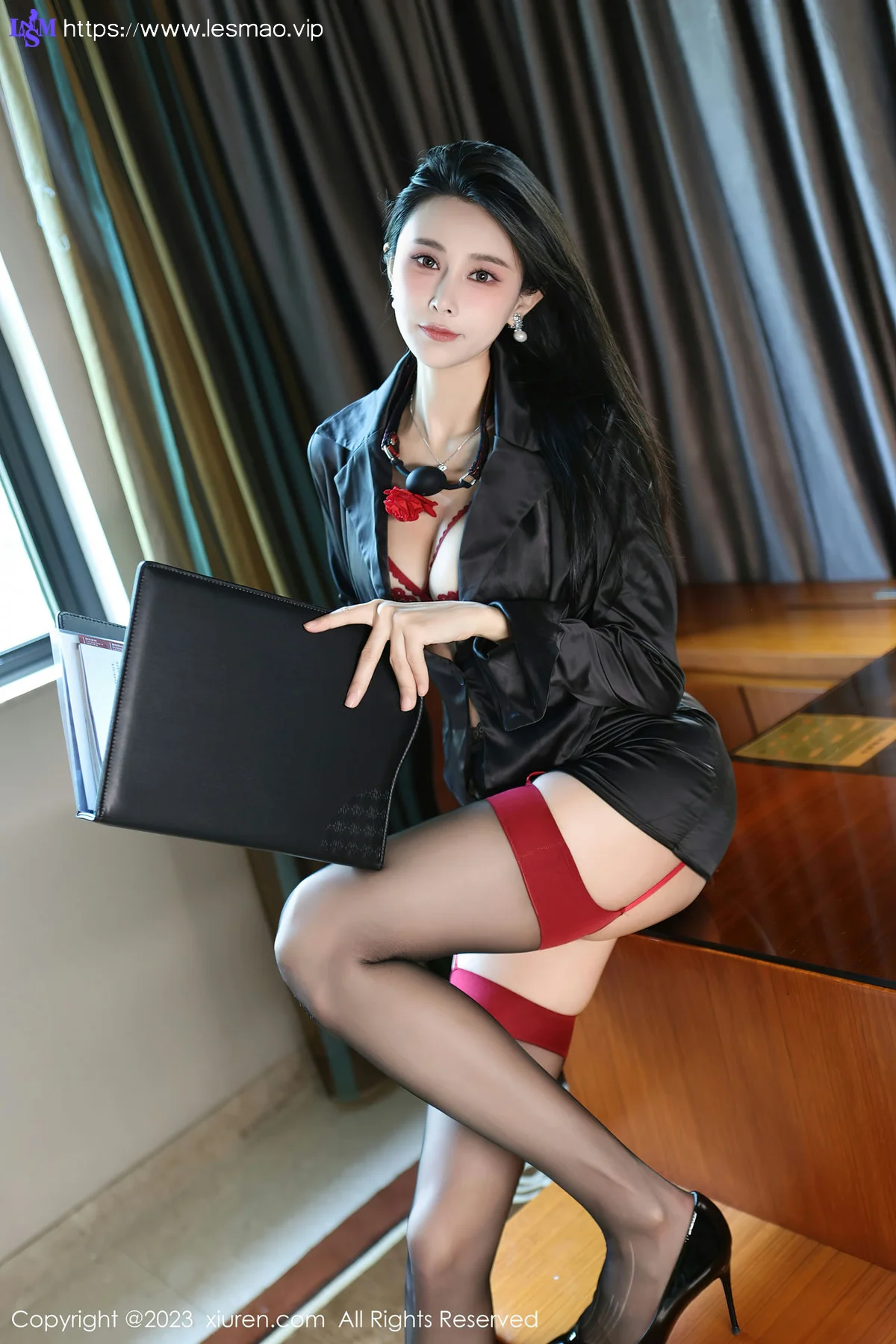 XiuRen 秀人 No.7630  草莓mm 红色蕾丝内衣性感写真 - 7
