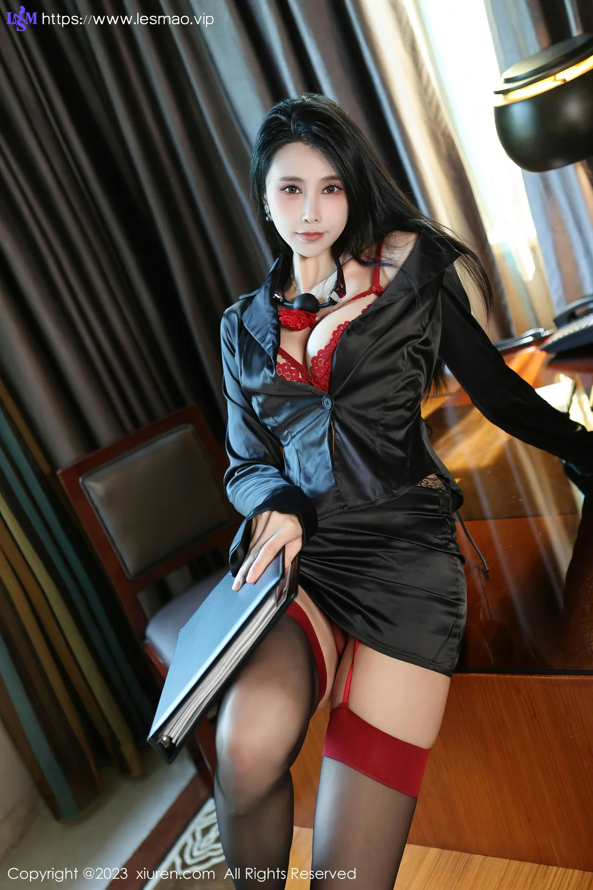 XiuRen 秀人 No.7630  草莓mm 红色蕾丝内衣性感写真 - 9