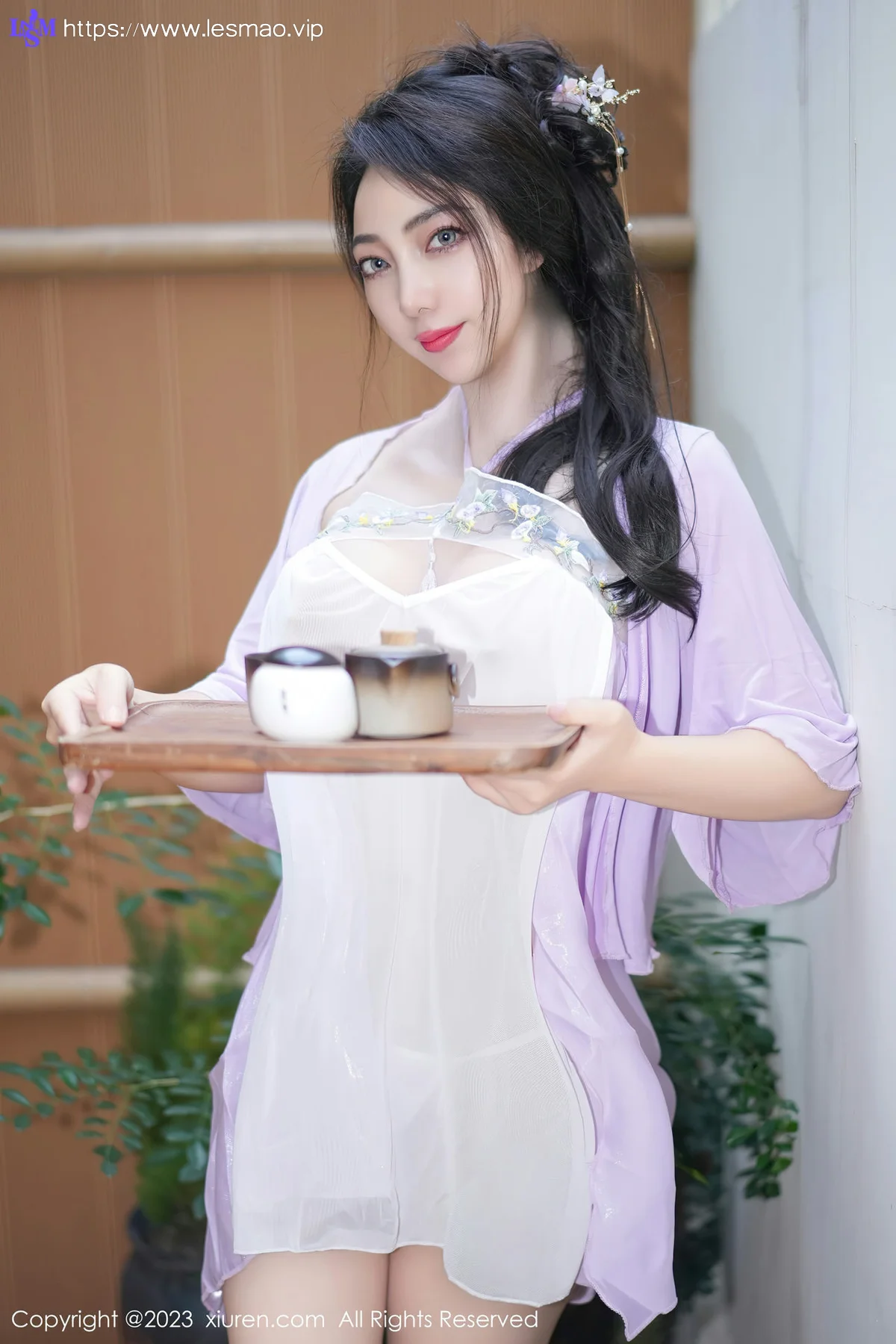 XiuRen 秀人 No.7665  娇喘JC 紫色薄纱服饰性感写真2 - 5