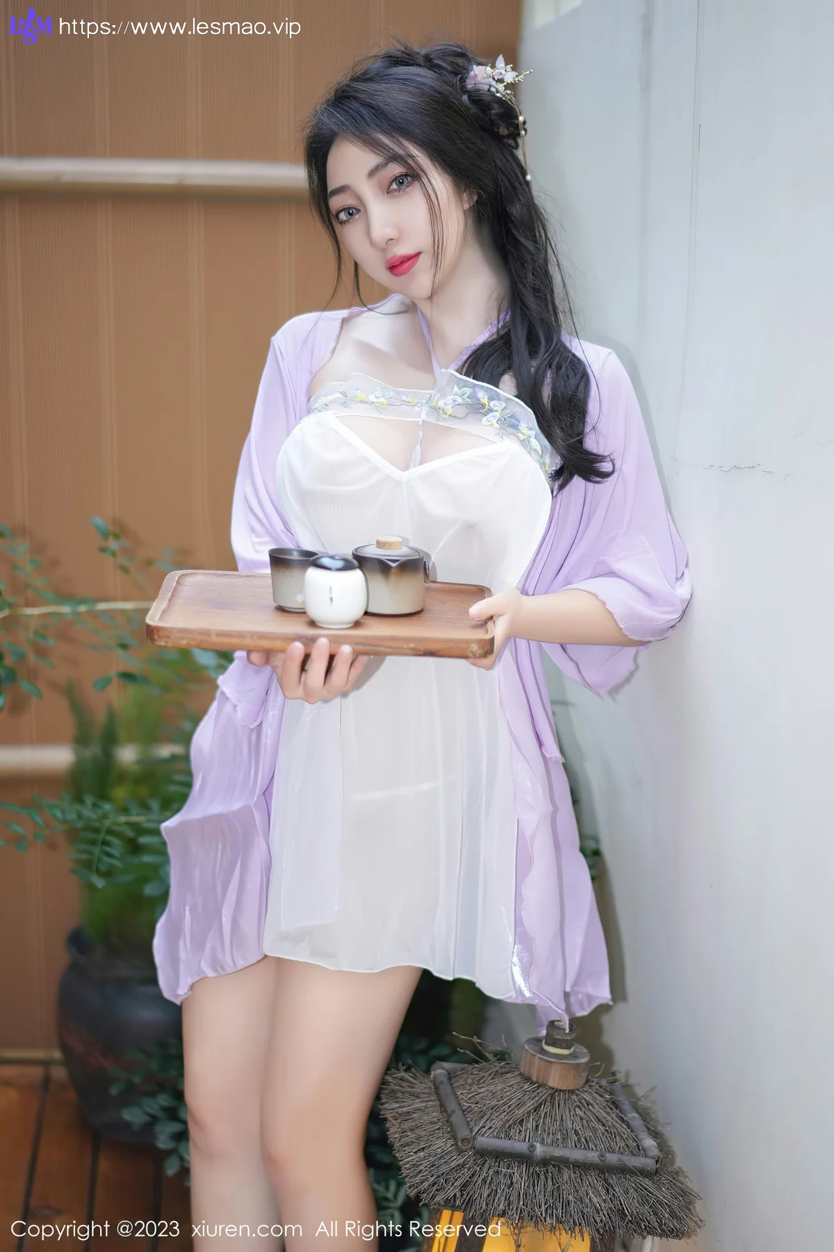 XiuRen 秀人 No.7665  娇喘JC 紫色薄纱服饰性感写真2 - 7