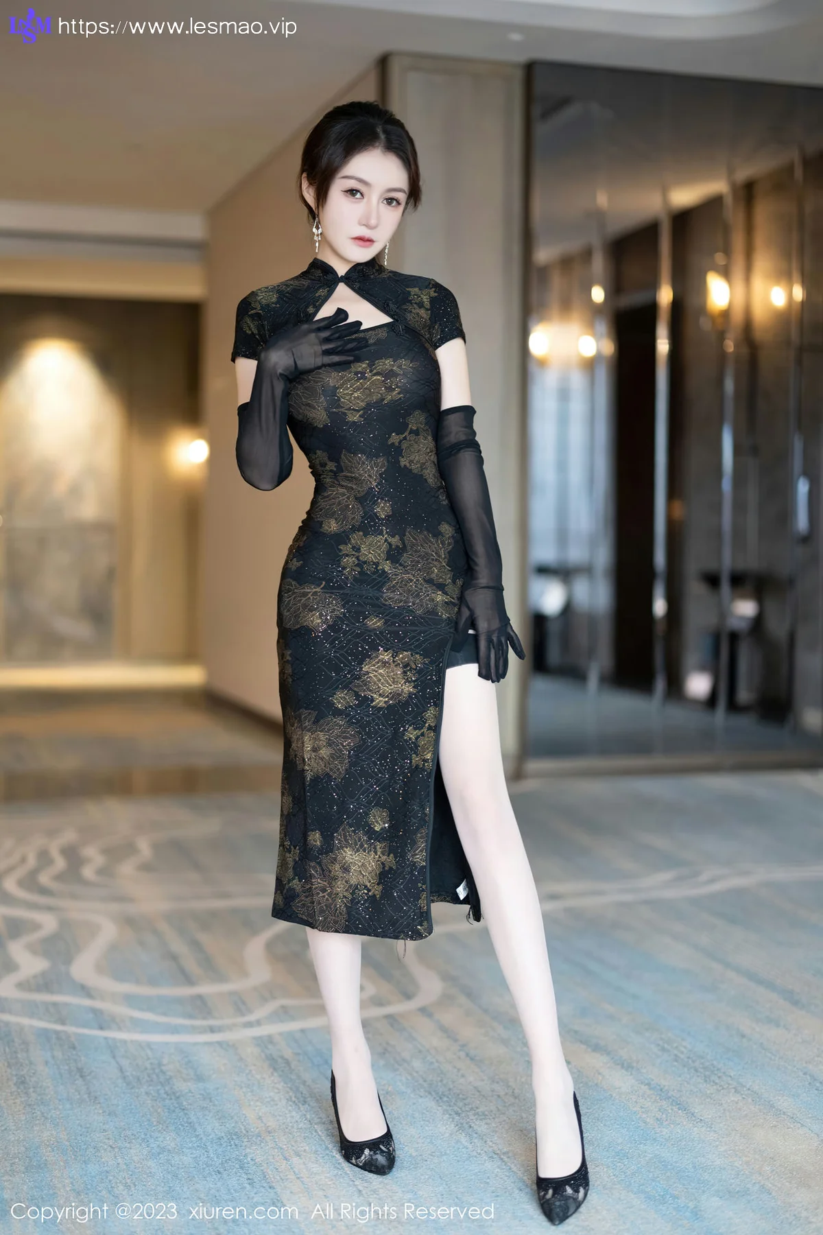XiuRen 秀人 No.7688  唐宁宁 黑色旗袍性感写真33 - 3