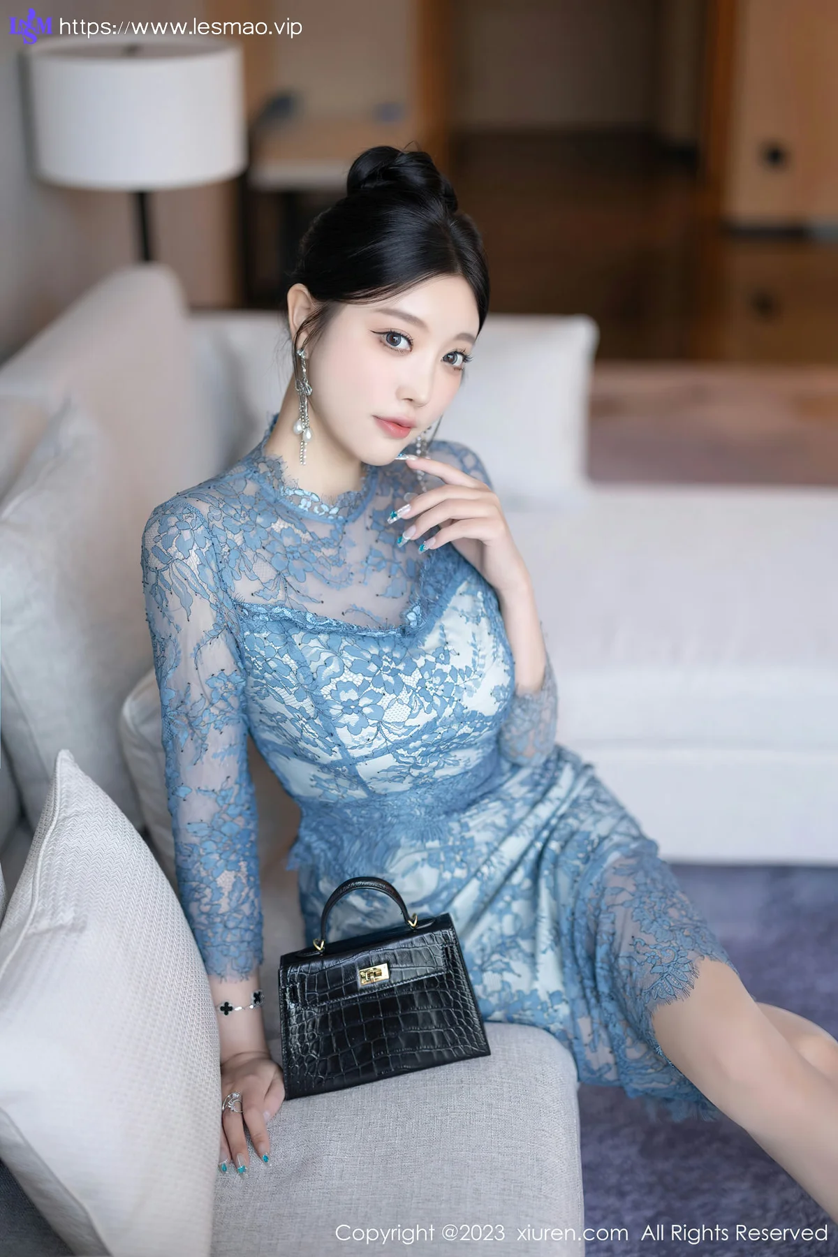 XiuRen 秀人 No.7732  杨晨晨Yome 灰色薄纱旗袍性感写真11 - 5