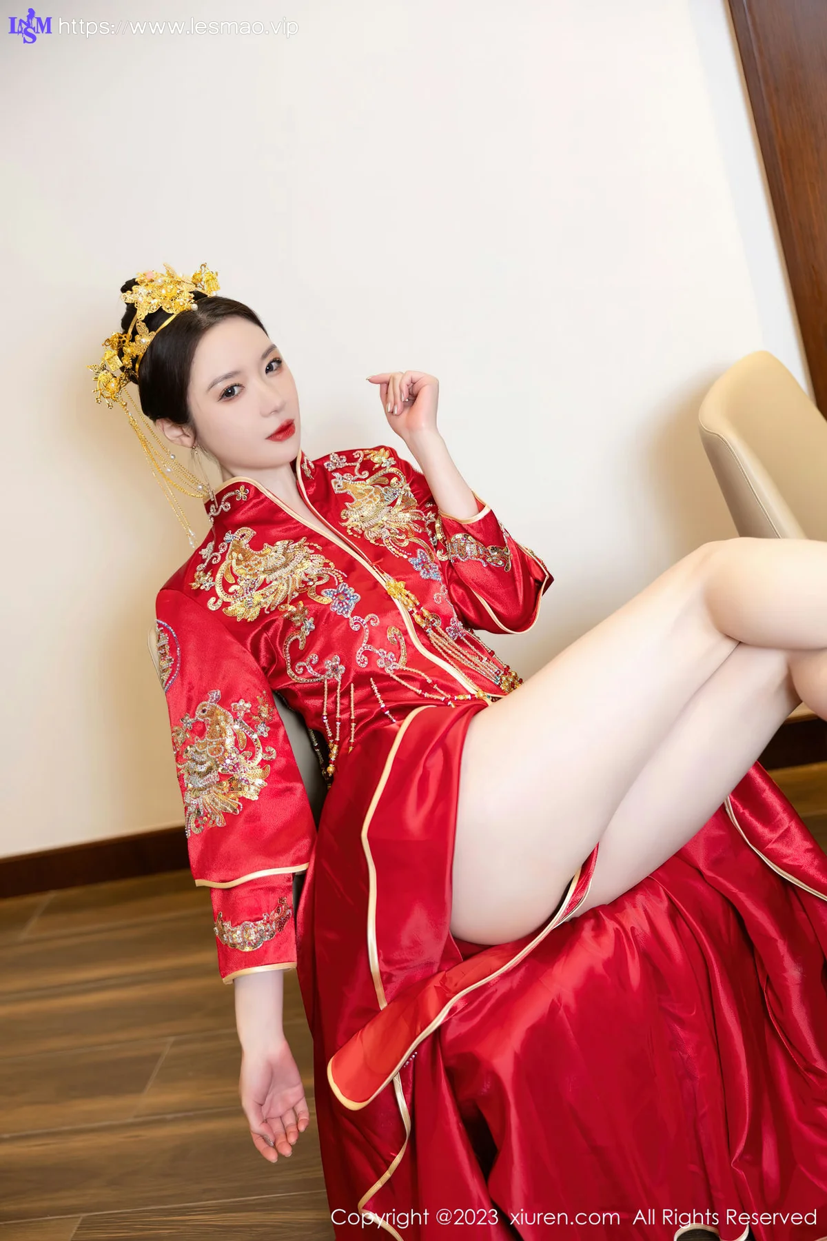 XiuRen 秀人 No.7766  梦心玥 红色中式婚服安吉旅拍111 - 9