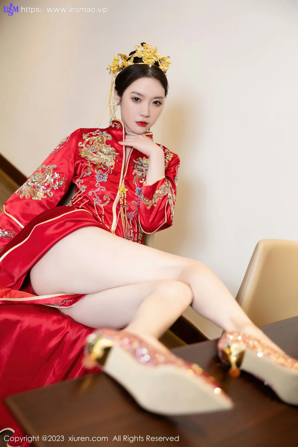 XiuRen 秀人 No.7766  梦心玥 红色中式婚服安吉旅拍111 - 10