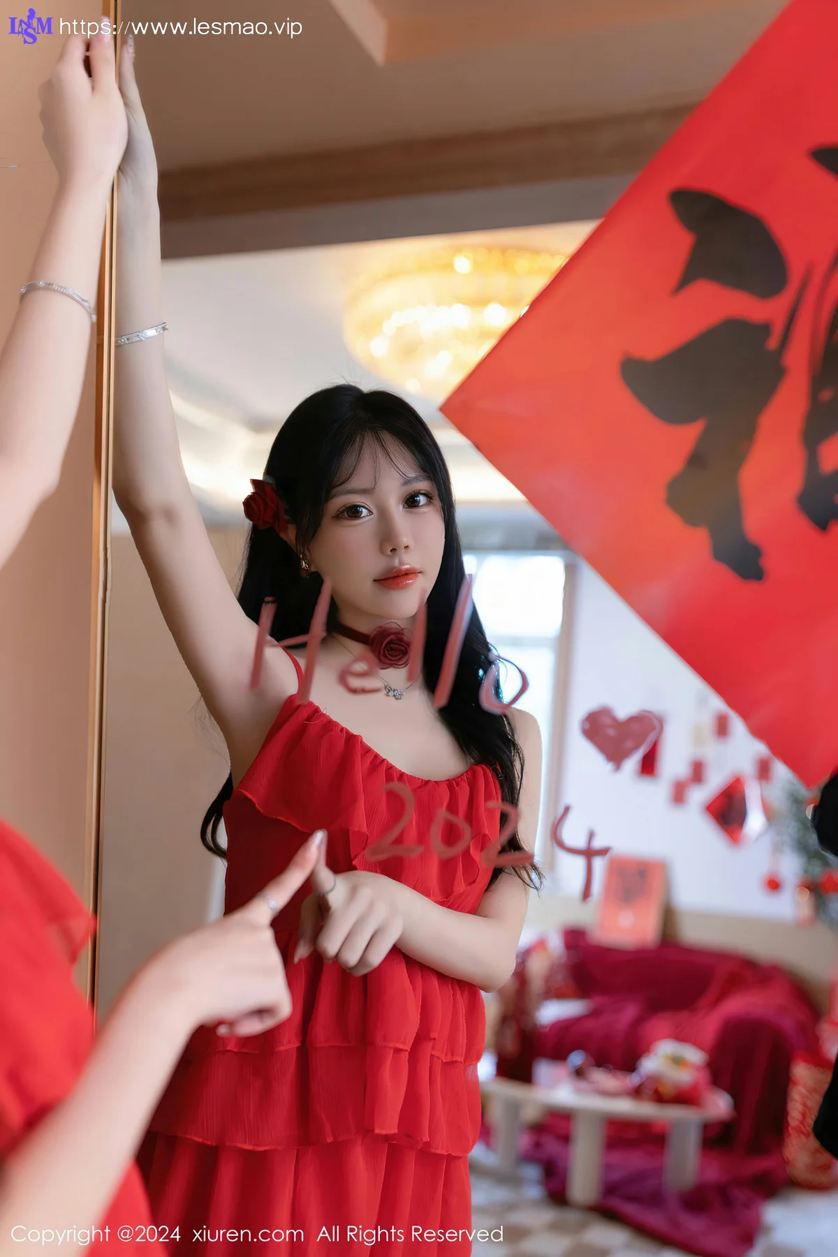 XiuRen 秀人 No.8098  幼幼 红色贺新春主题泰国旅拍22 - 3