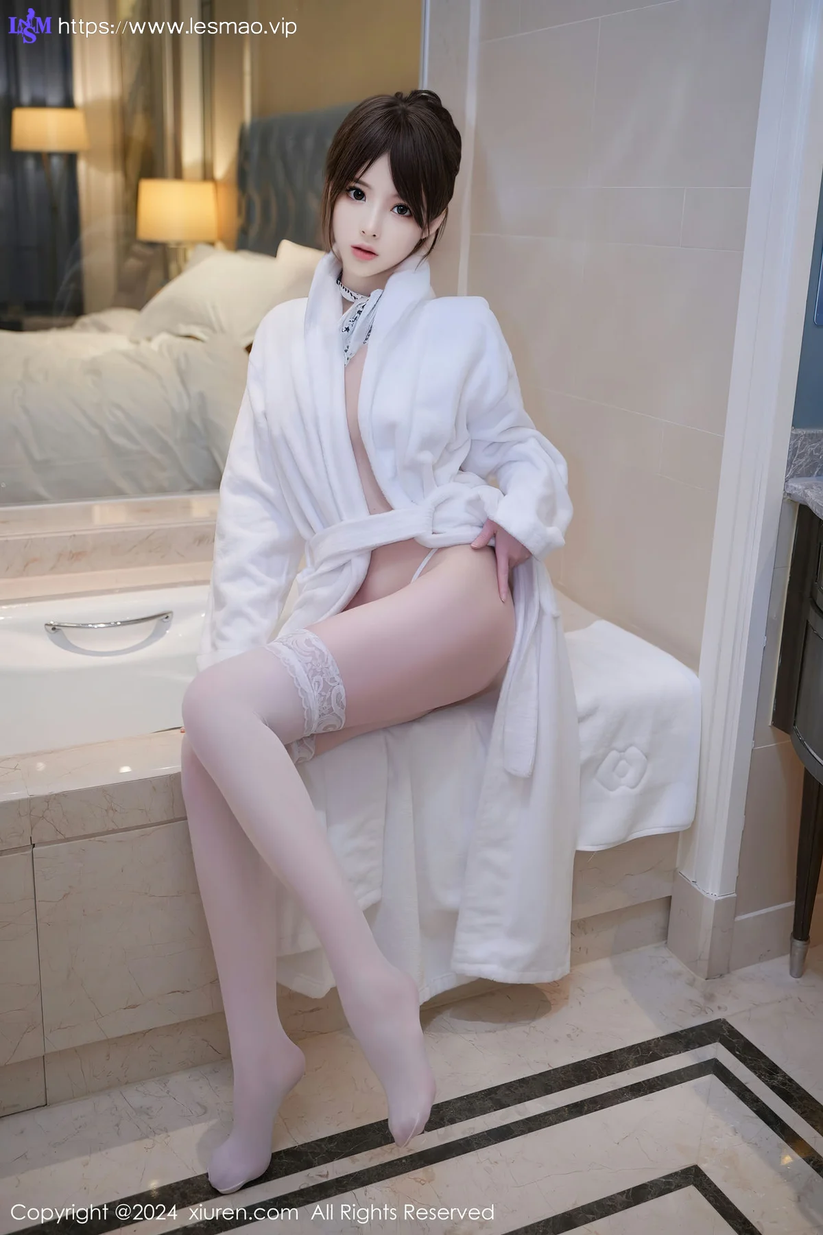 XiuRen 秀人 No.8162  梦灵儿Mini 白色浴袍性感写真33 - 3