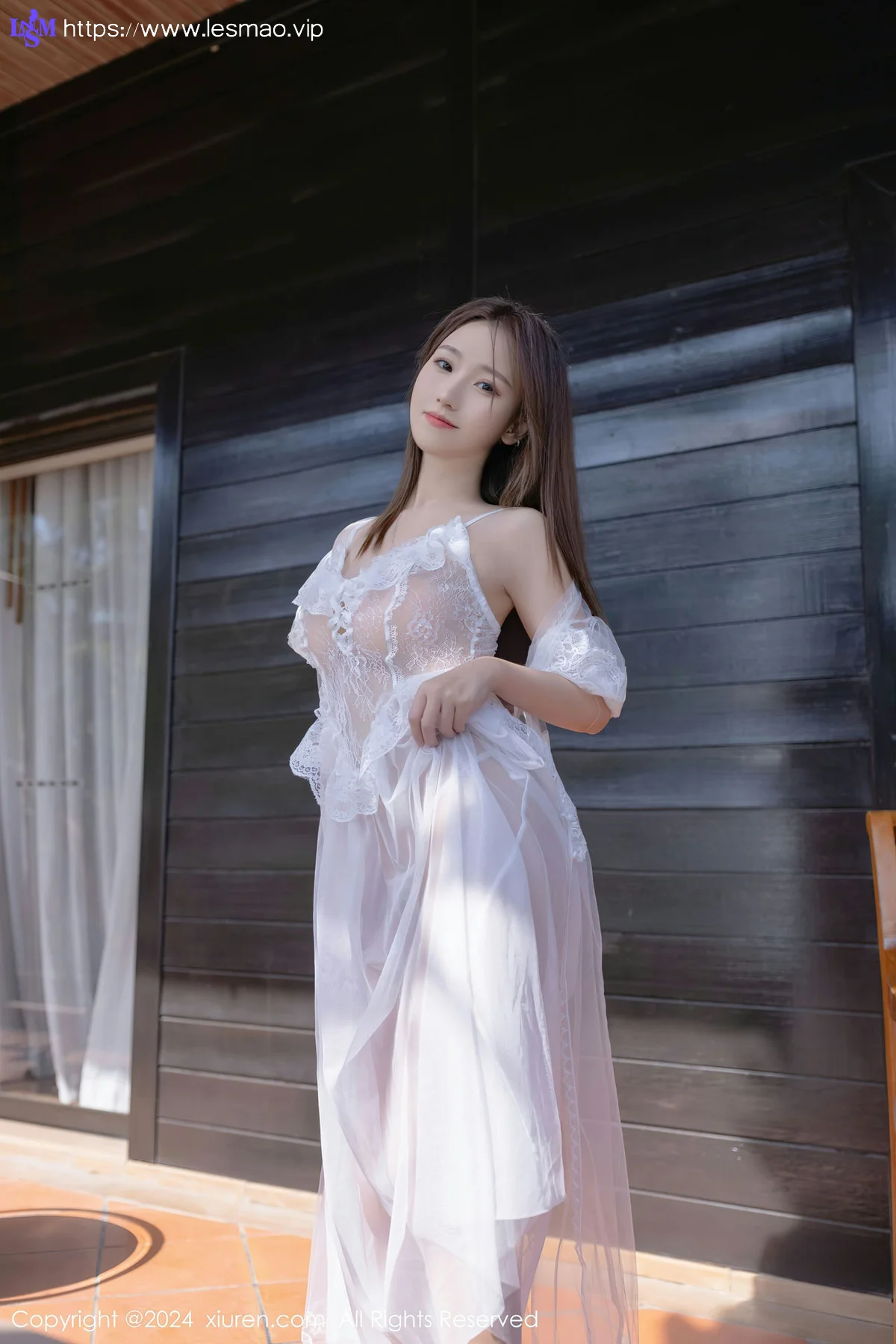 XiuRen 秀人 No.8302 杏子Yada 白色薄纱长裙性感写真3 - 3
