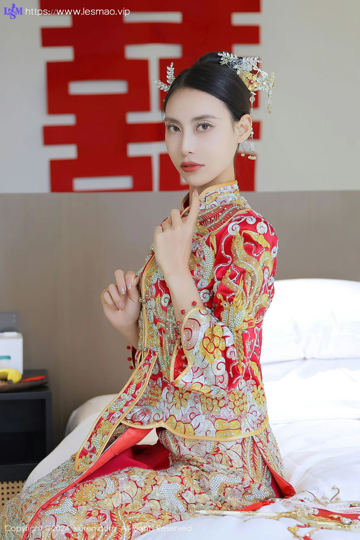 XiuRen 秀人 No.8534 lingyu69 新娘主题拍摄性感写真1 - 4