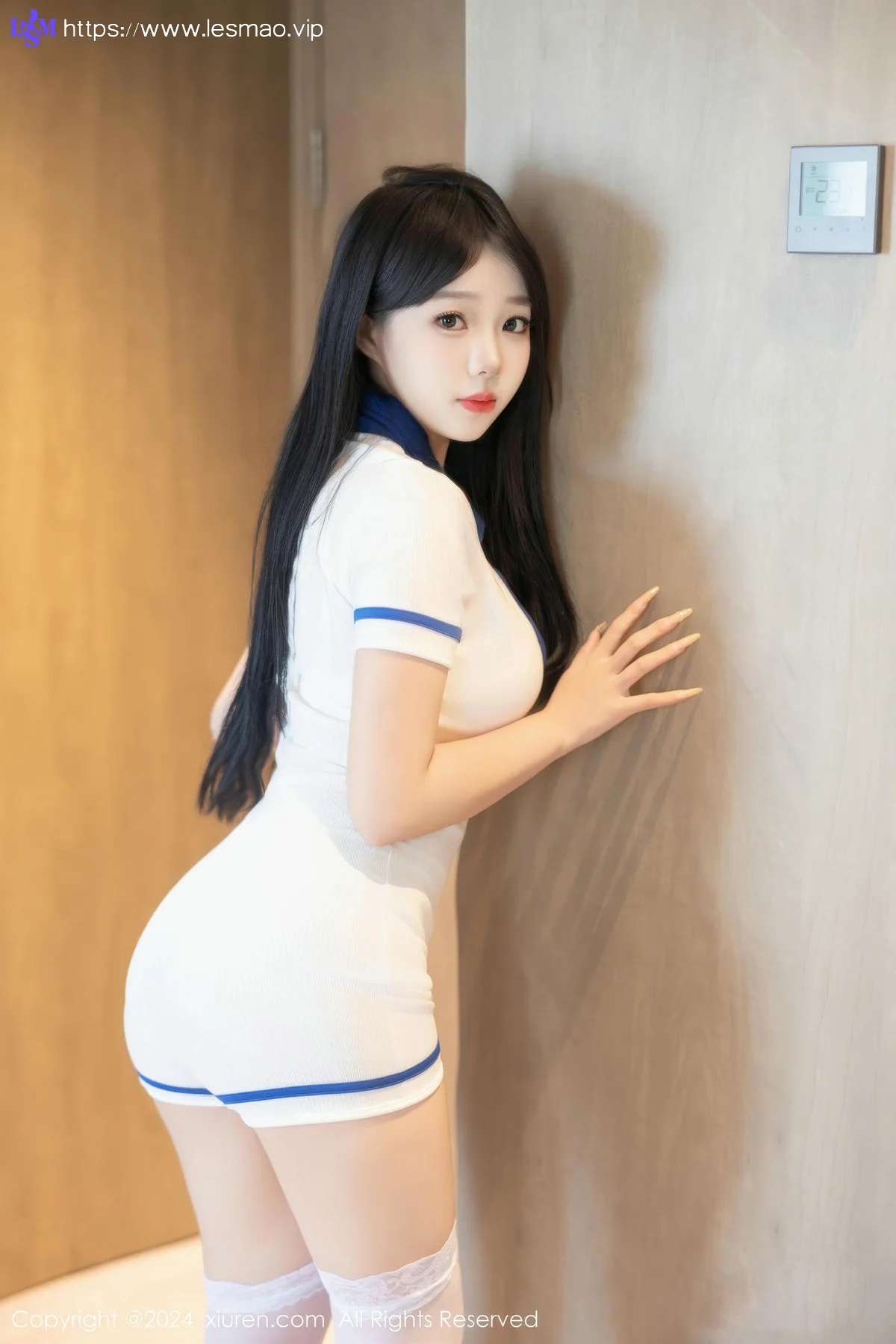 XiuRen 秀人 No.9056 黎秋秋 白色情趣学妹性感写真 - 5