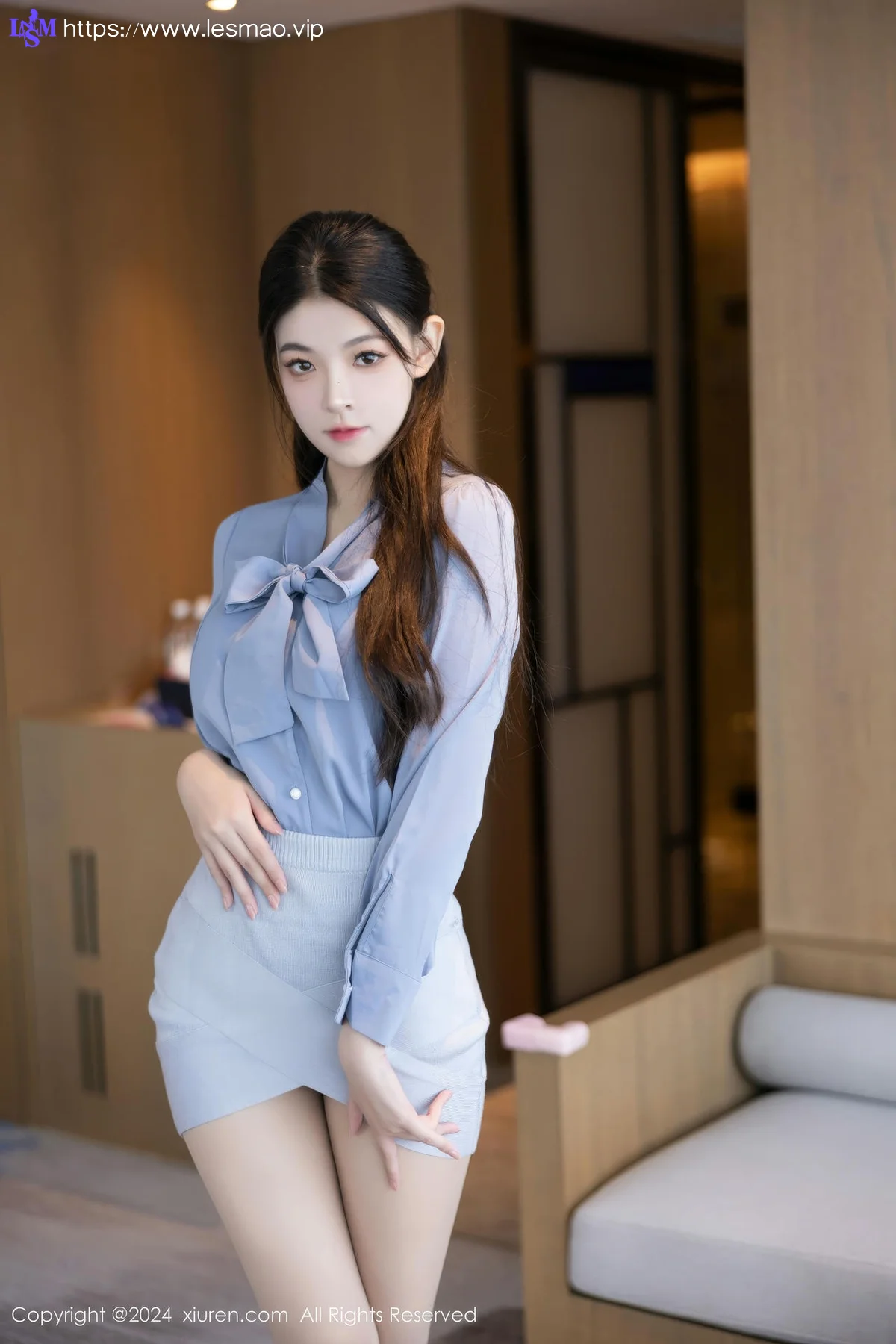 XiuRen 秀人 No.9333 初梦瑶 灰色内衣私房写真 - 1