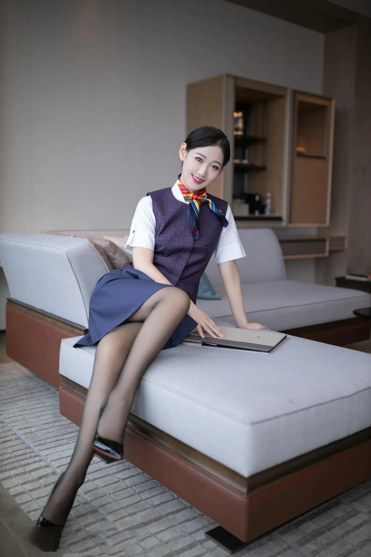 XiuRen 秀人 No.N114 唐安琪空姐制服国航空姐 - 1
