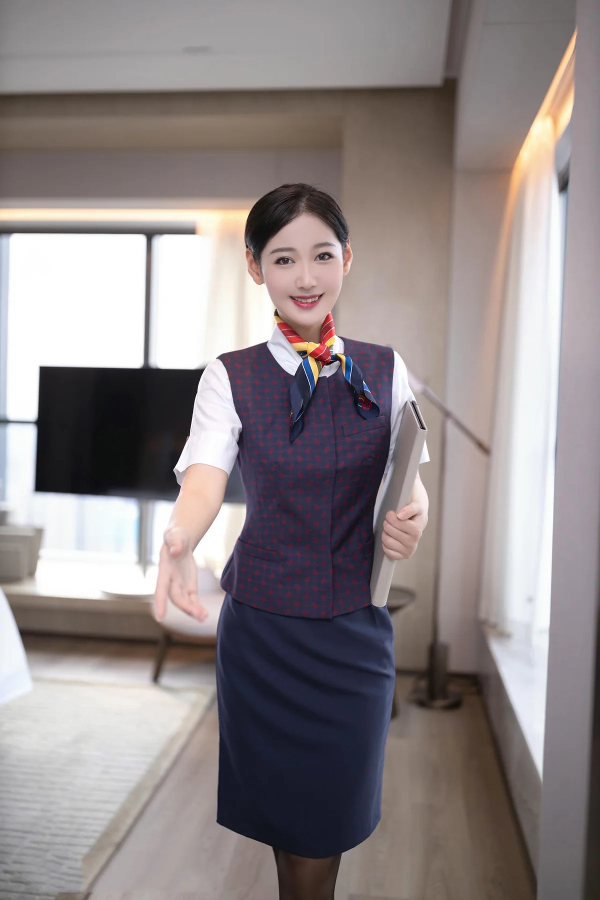 XiuRen 秀人 No.N114 唐安琪空姐制服国航空姐 - 3