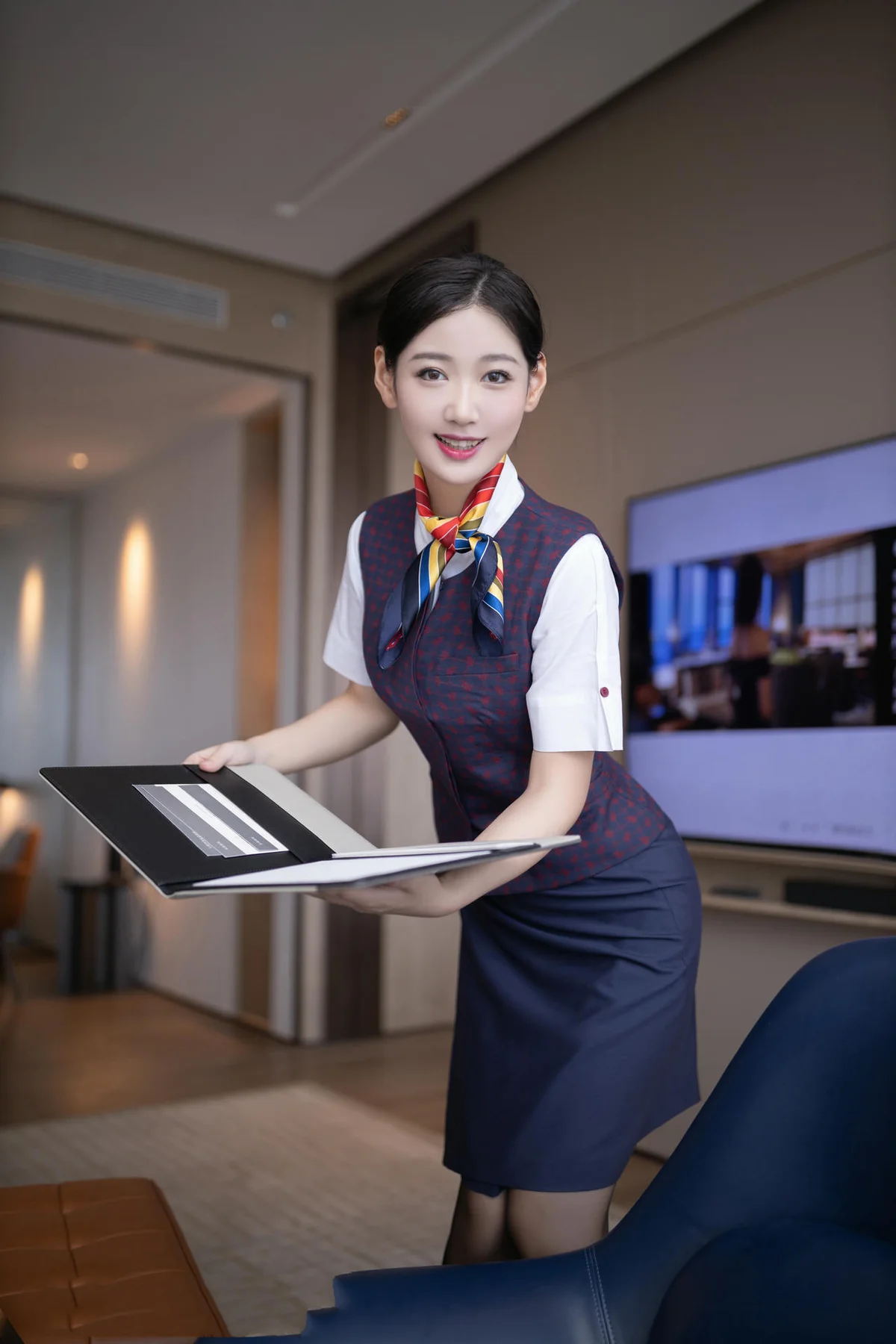 XiuRen 秀人 No.N114 唐安琪空姐制服国航空姐 - 4