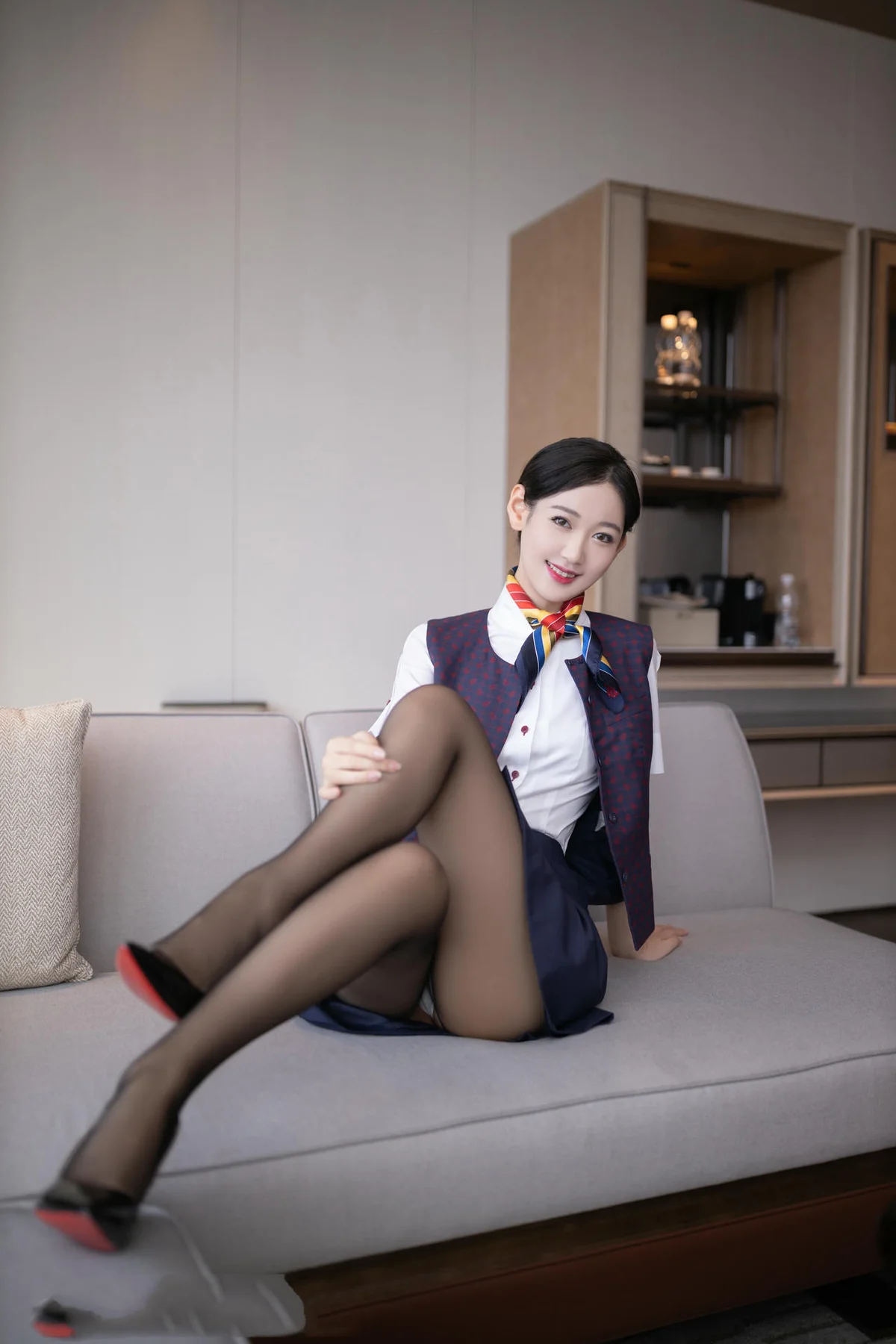 XiuRen 秀人 No.N114 唐安琪空姐制服国航空姐 - 6
