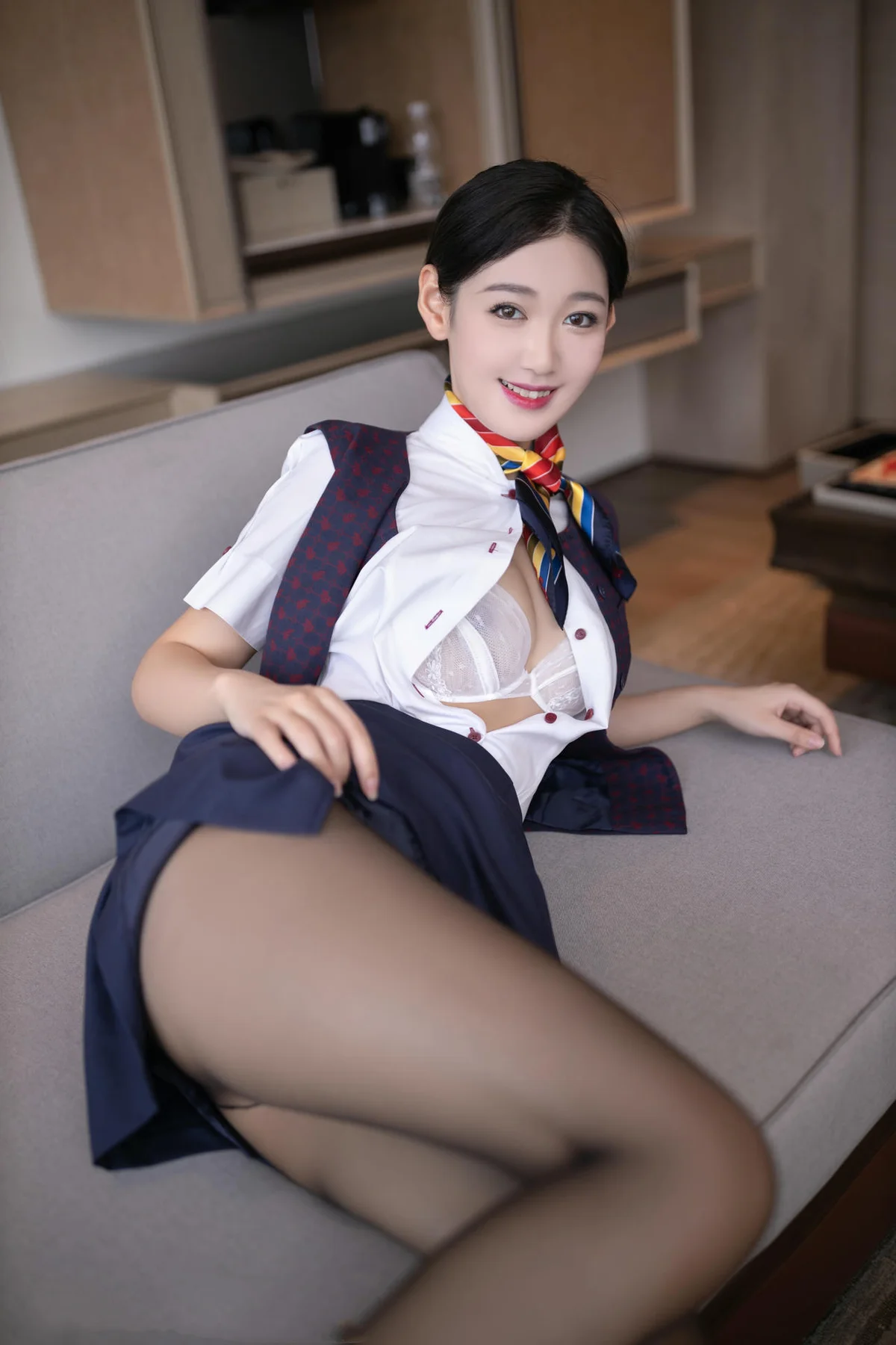 XiuRen 秀人 No.N114 唐安琪空姐制服国航空姐 - 10