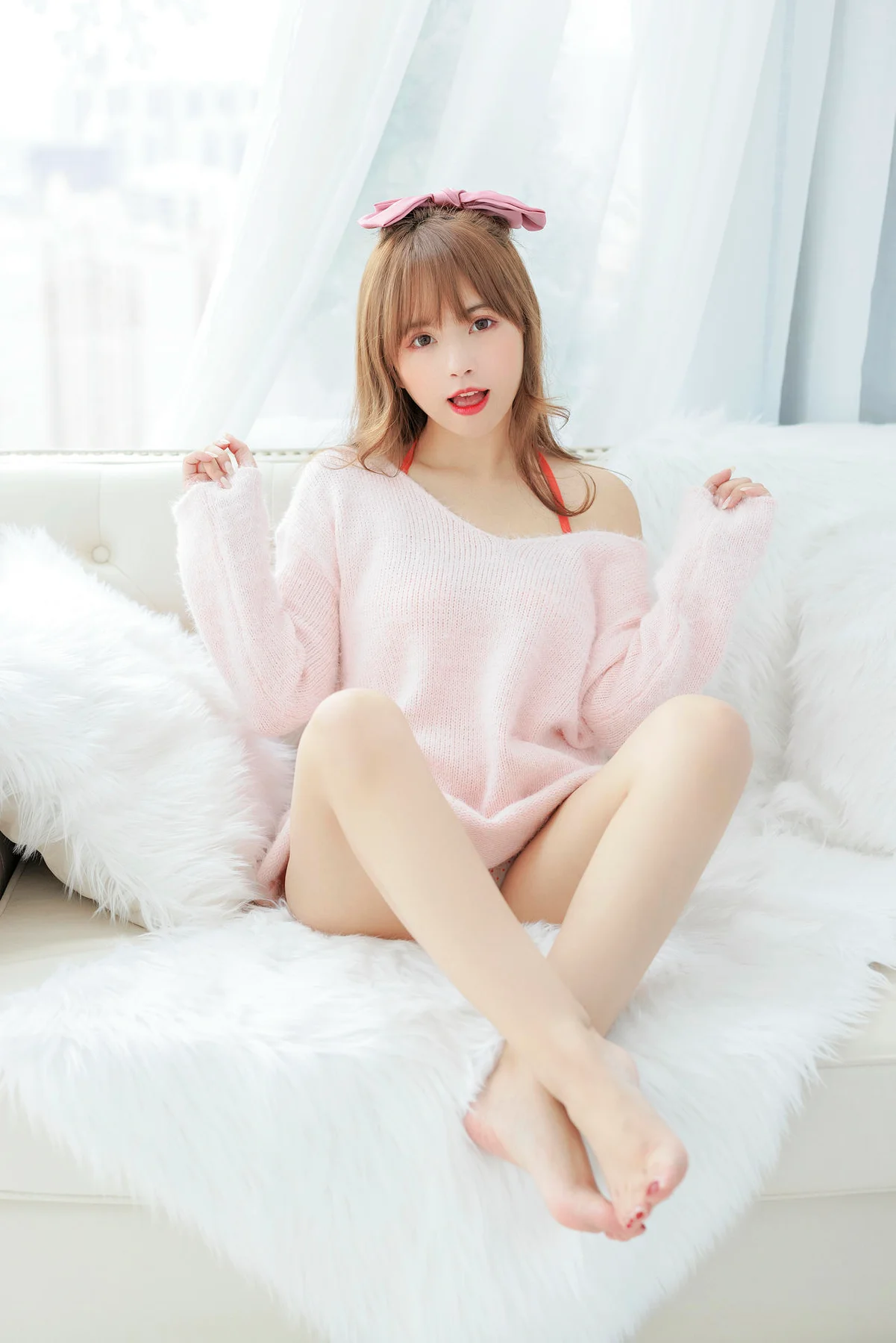 XiuRen 秀人 No.N135 张思允Nice 粉色毛衣可爱少女 - 6