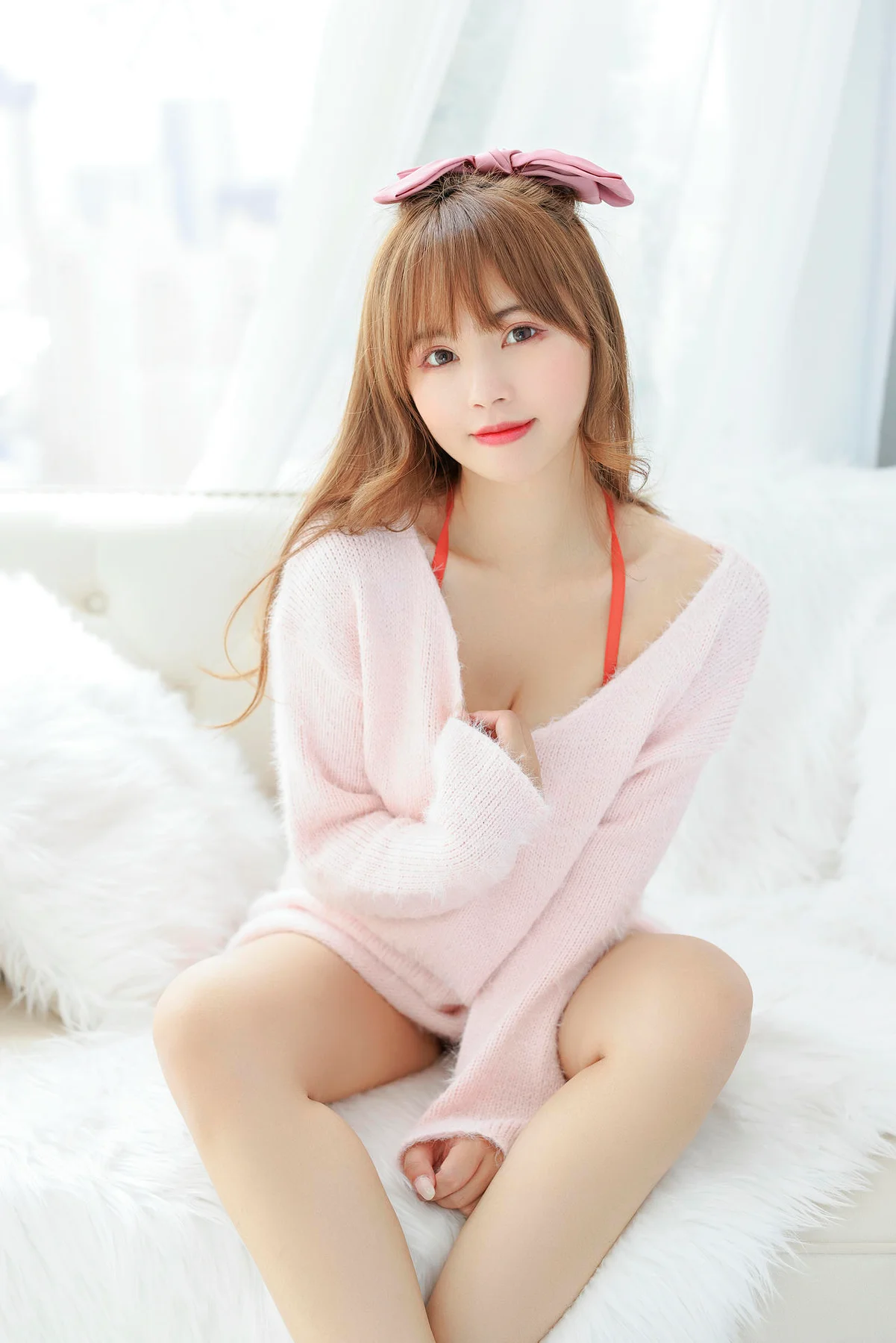XiuRen 秀人 No.N135 张思允Nice 粉色毛衣可爱少女 - 8