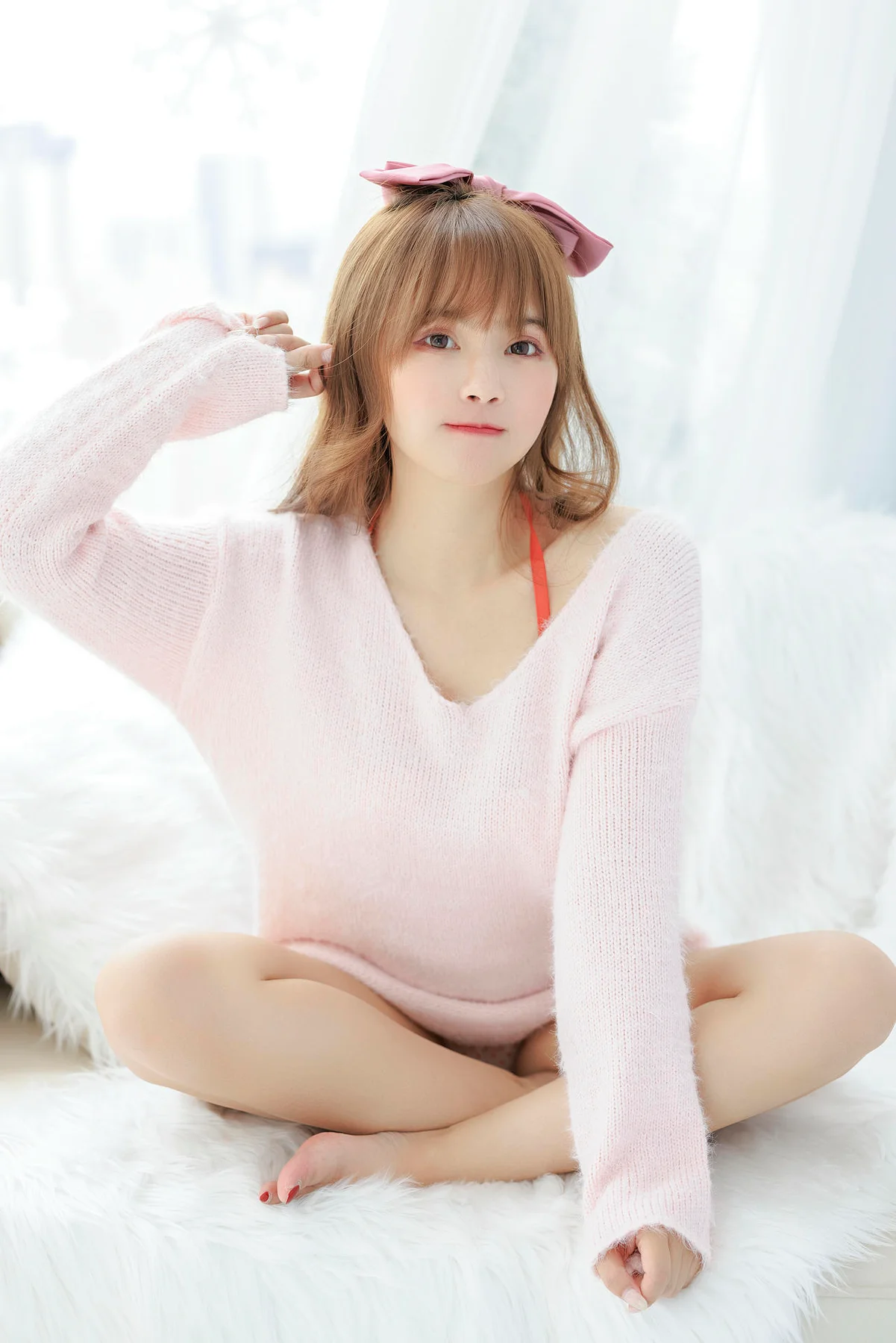 XiuRen 秀人 No.N135 张思允Nice 粉色毛衣可爱少女 - 9