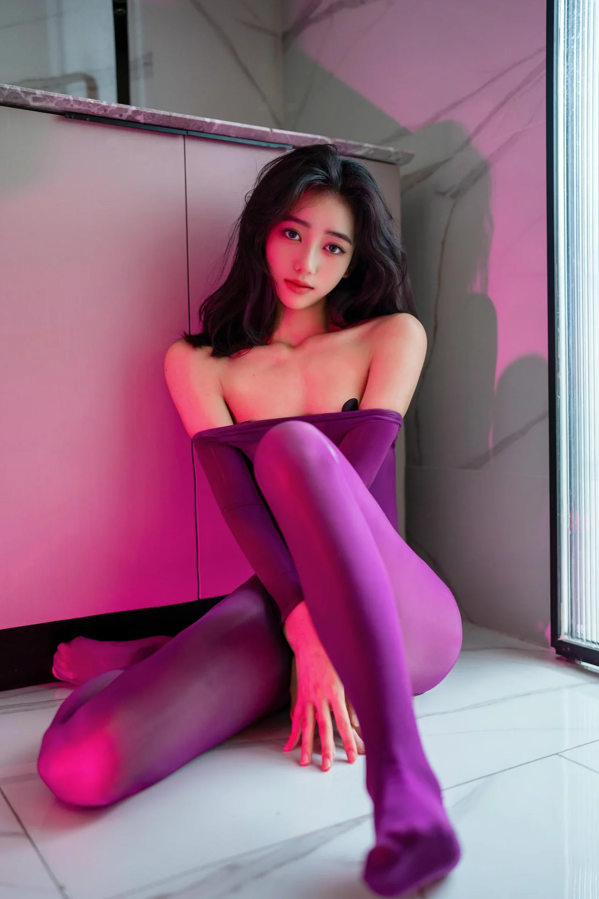 XiuRen 秀人 No.N141 时安安长腿连体紫色丝袜 - 6