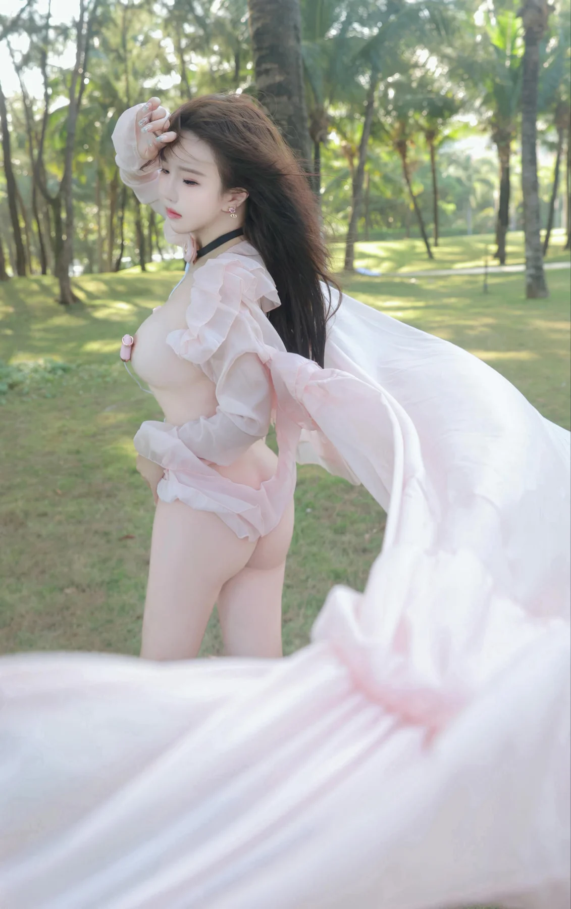 XiuRen 秀人 No.N171 小薯条nienie户外粉色纱裙 - 10