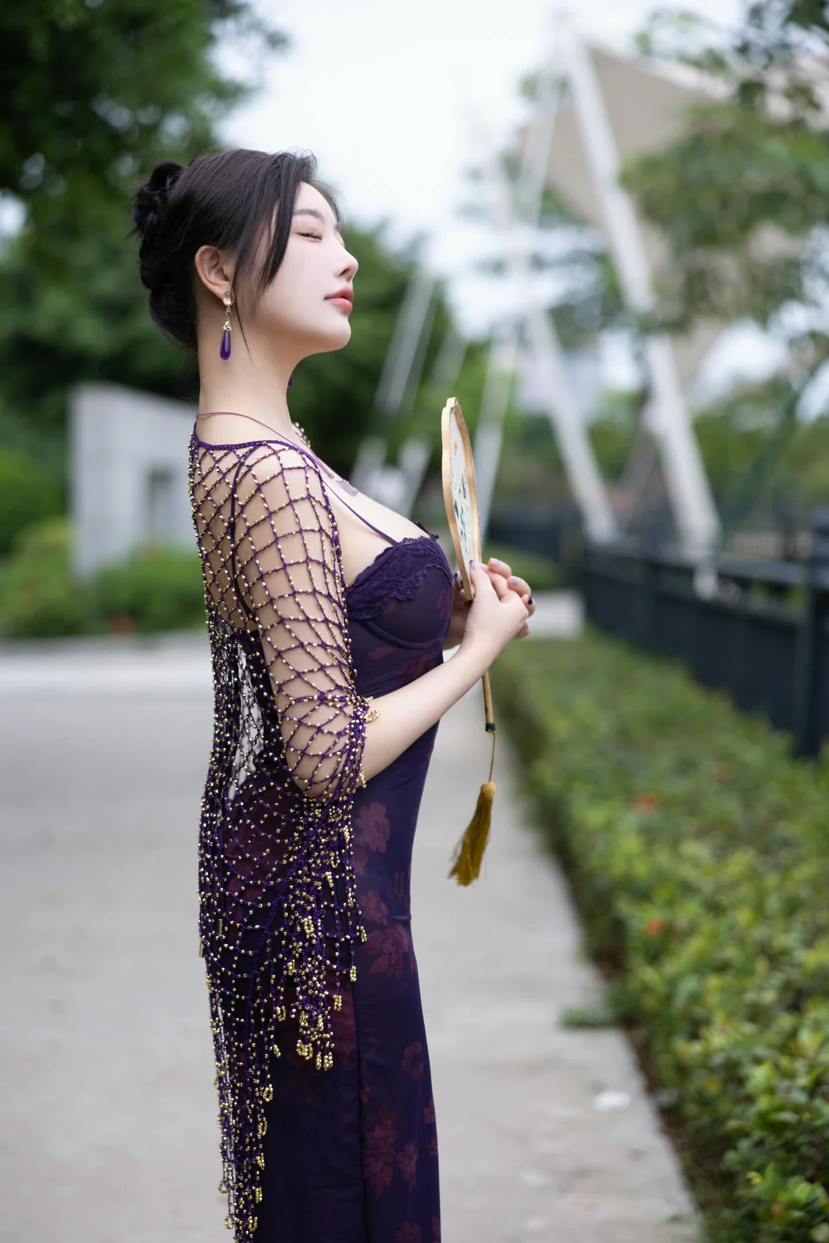 XiuRen 秀人 No.N287 杨晨晨性感紫色旗袍 - 2