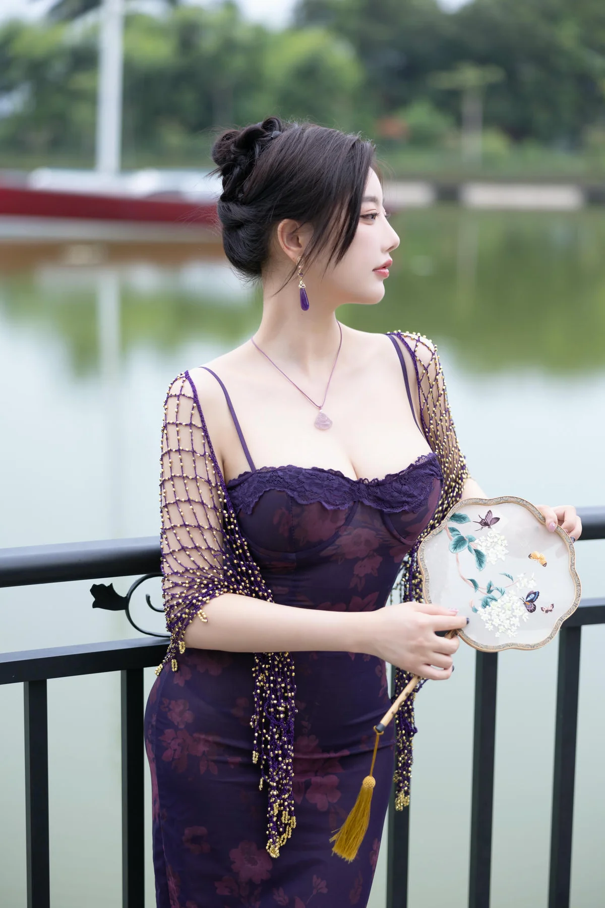 XiuRen 秀人 No.N287 杨晨晨性感紫色旗袍 - 8
