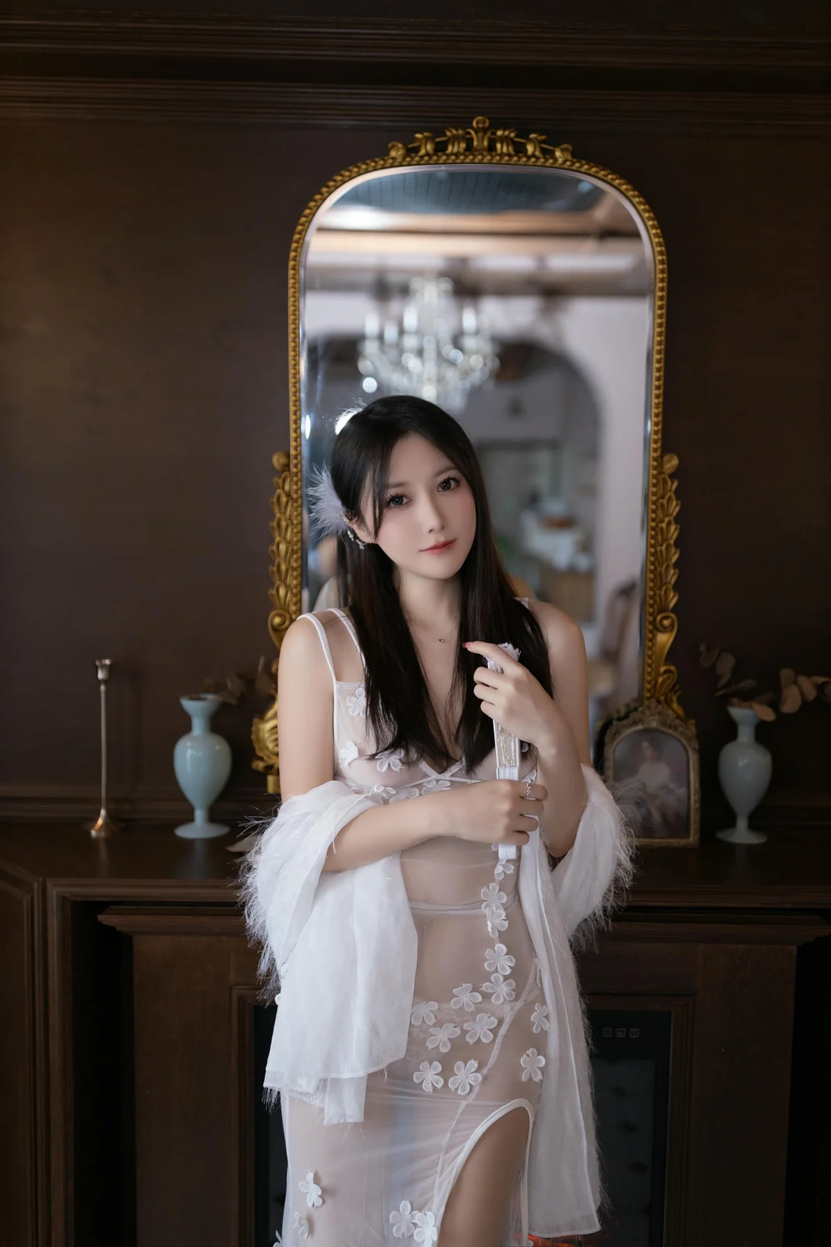 XiuRen 秀人 No.N305 鱼子酱Fish白色透视蕾丝 - 3