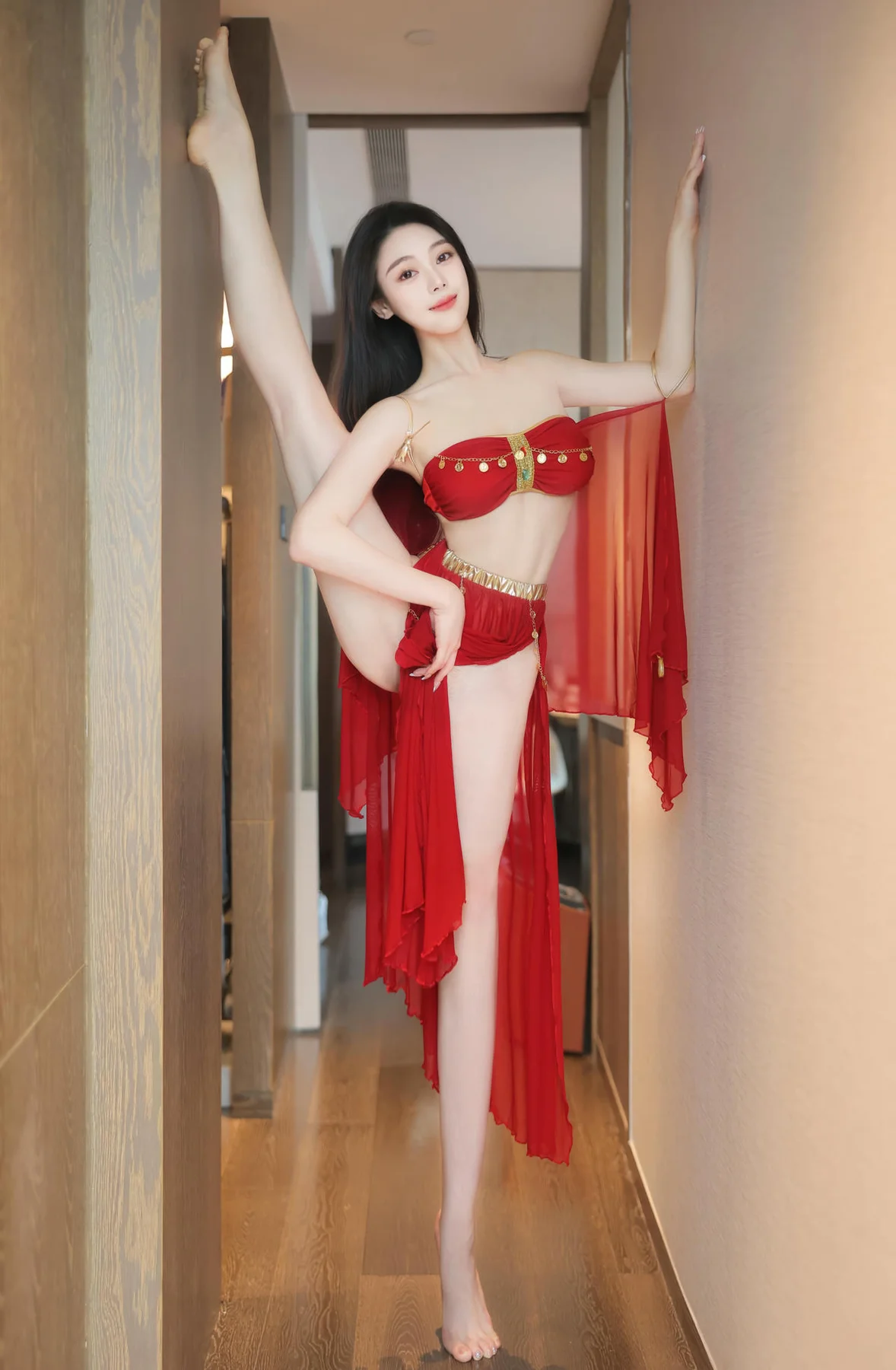 XiuRen 秀人 No.N306 清妙红色长腿舞裙 - 4