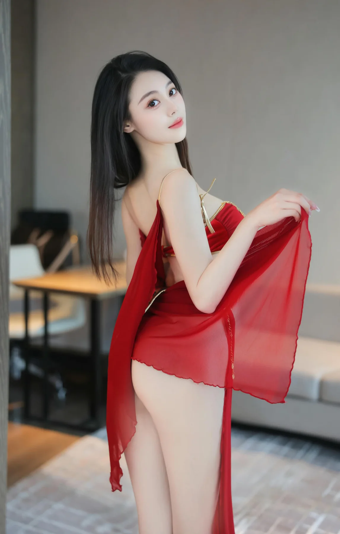 XiuRen 秀人 No.N306 清妙红色长腿舞裙 - 5