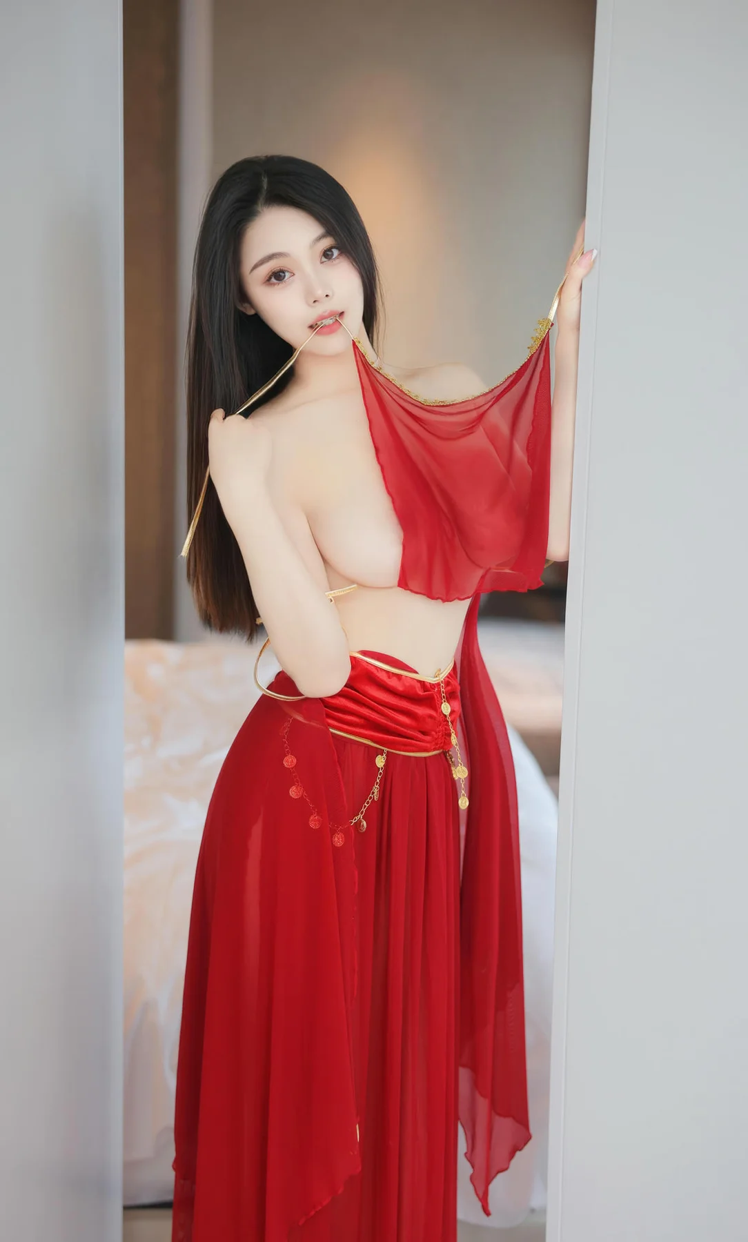 XiuRen 秀人 No.N306 清妙红色长腿舞裙 - 2