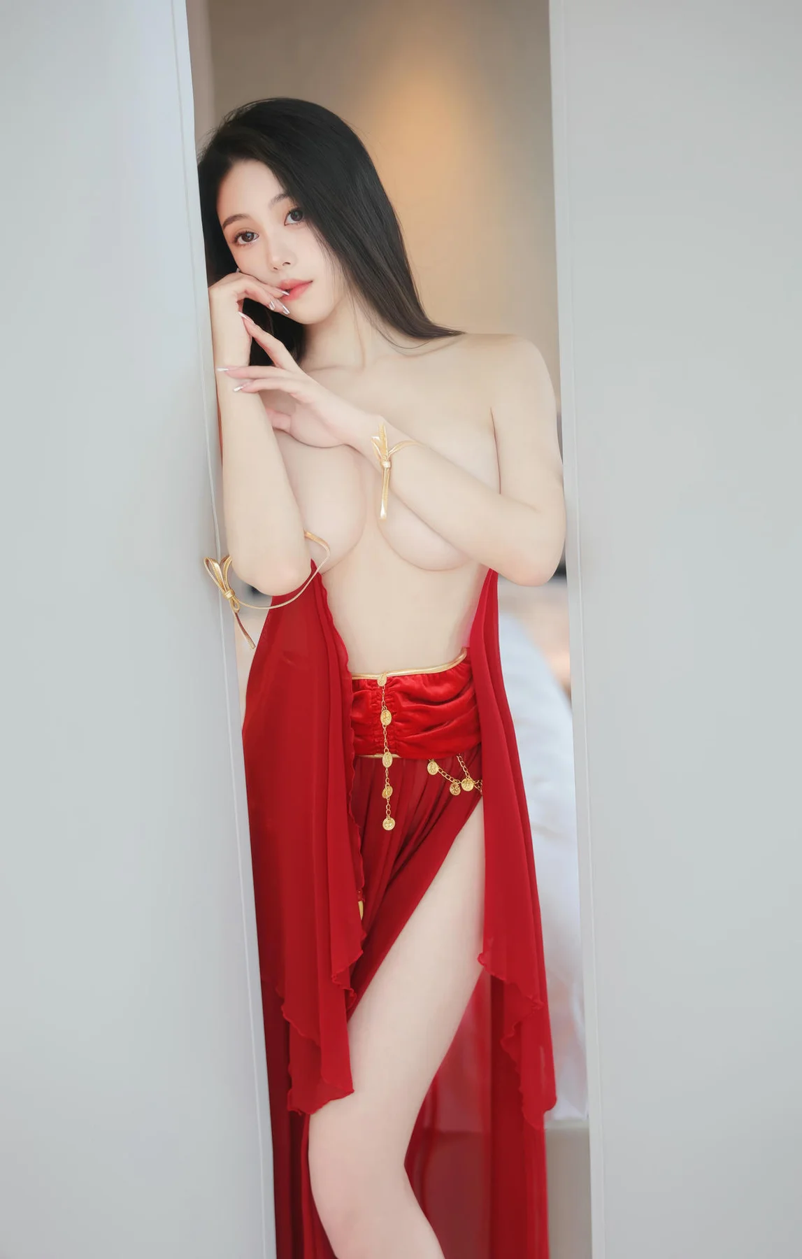 XiuRen 秀人 No.N306 清妙红色长腿舞裙 - 5