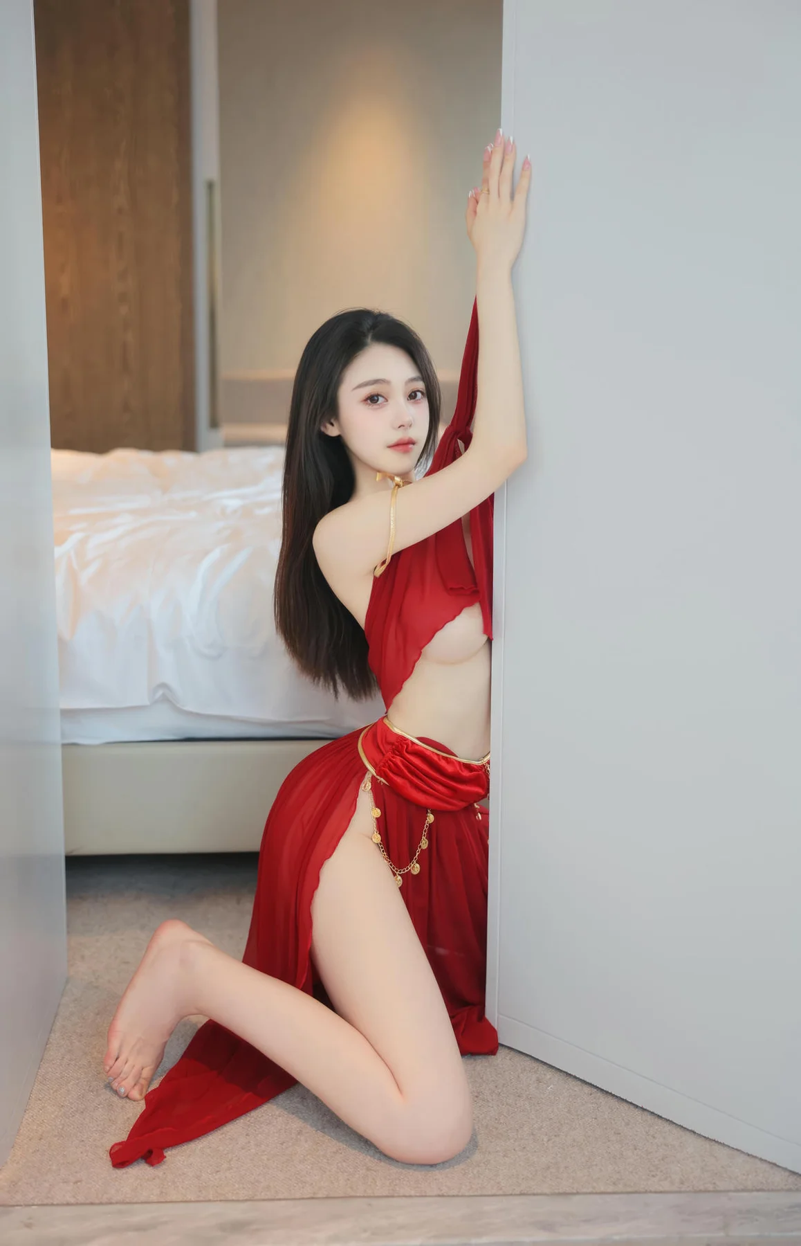 XiuRen 秀人 No.N306 清妙红色长腿舞裙 - 6