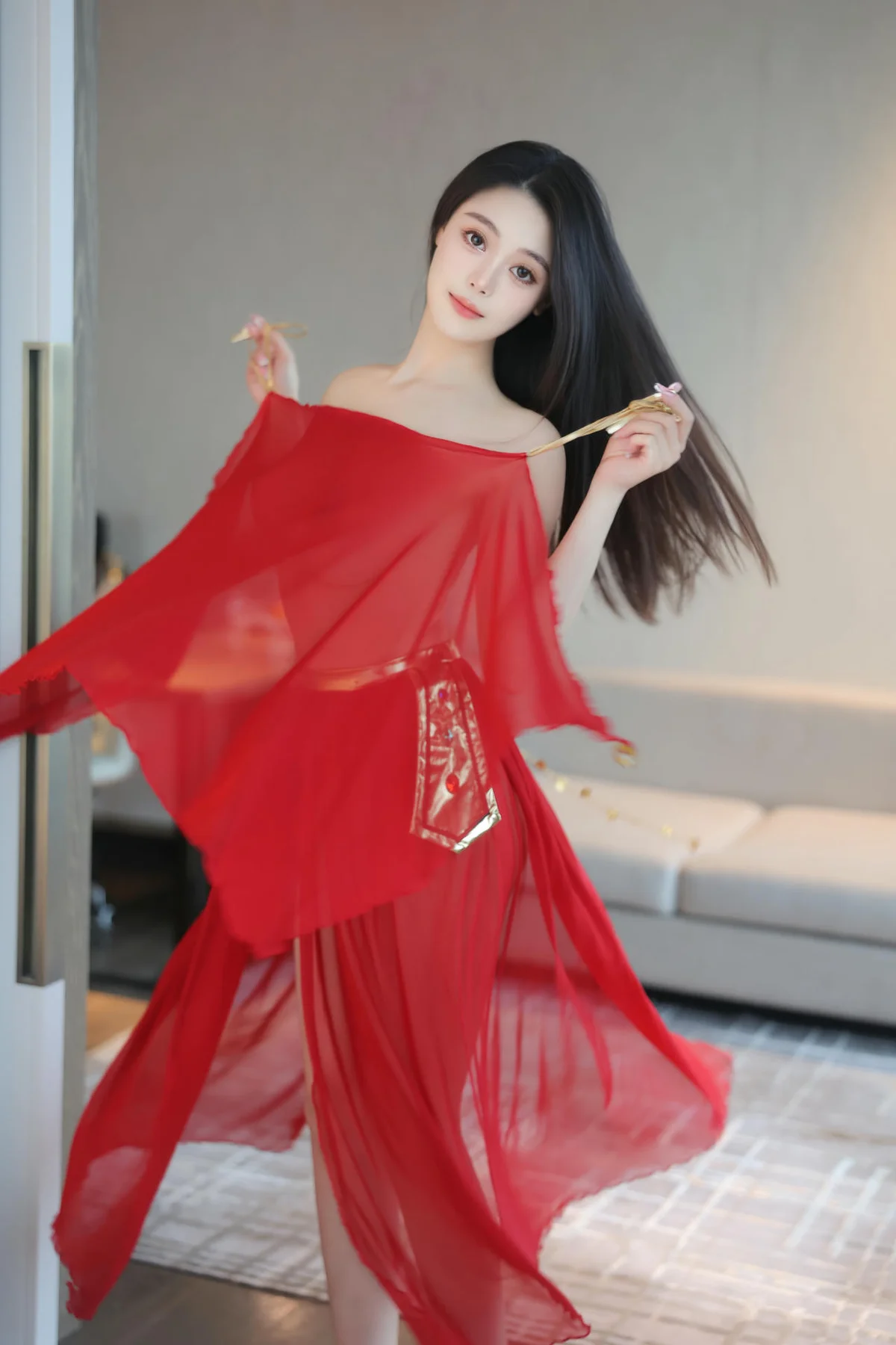 XiuRen 秀人 No.N306 清妙红色长腿舞裙 - 2