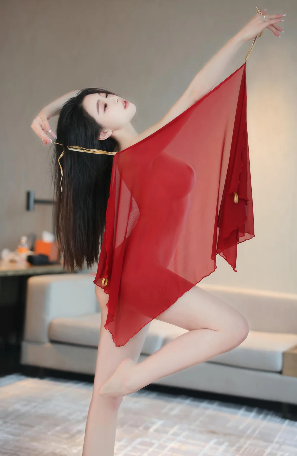 XiuRen 秀人 No.N306 清妙红色长腿舞裙 - 8