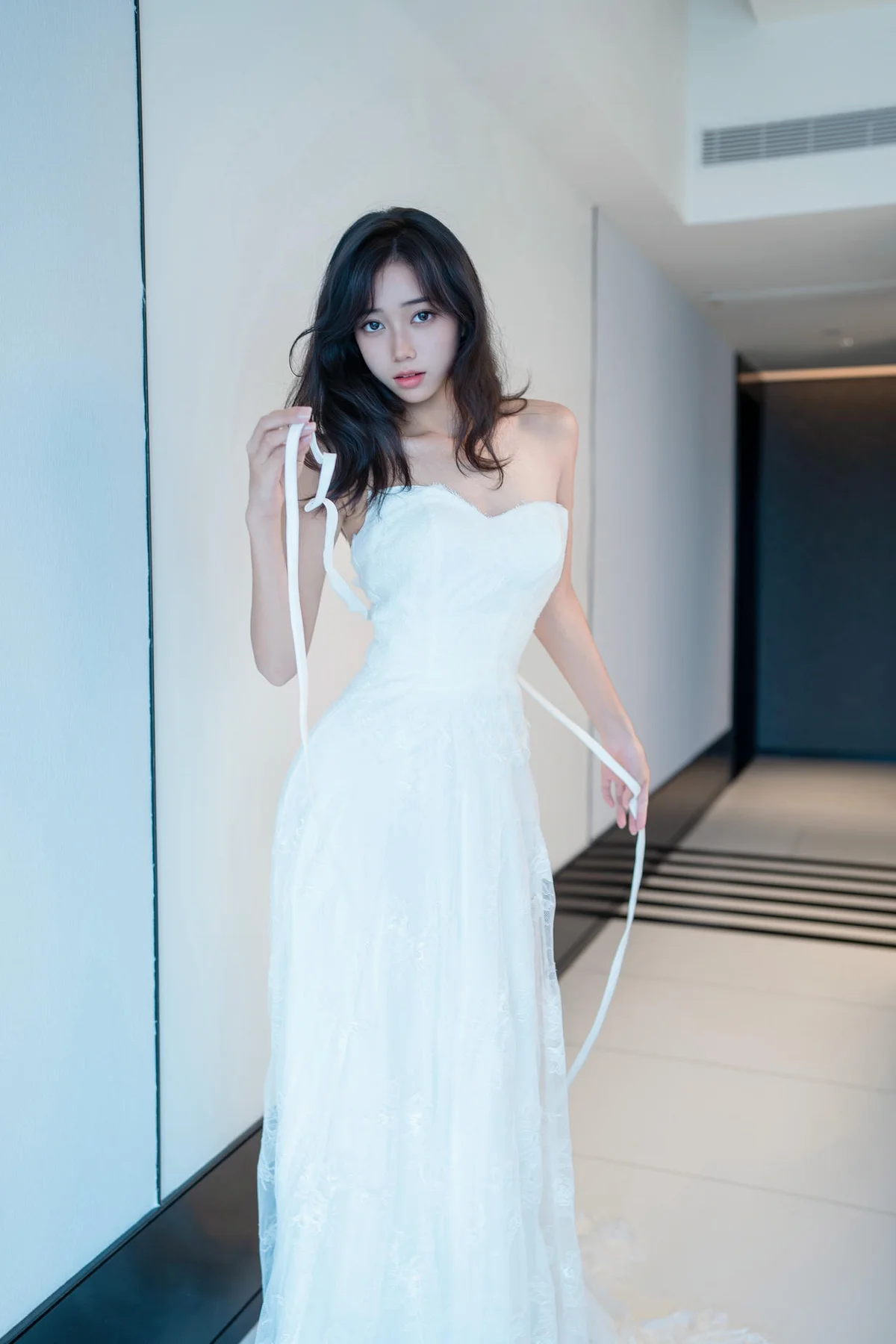 XiuRen 秀人 No.N309 时安安蕾丝白色长裙 - 5