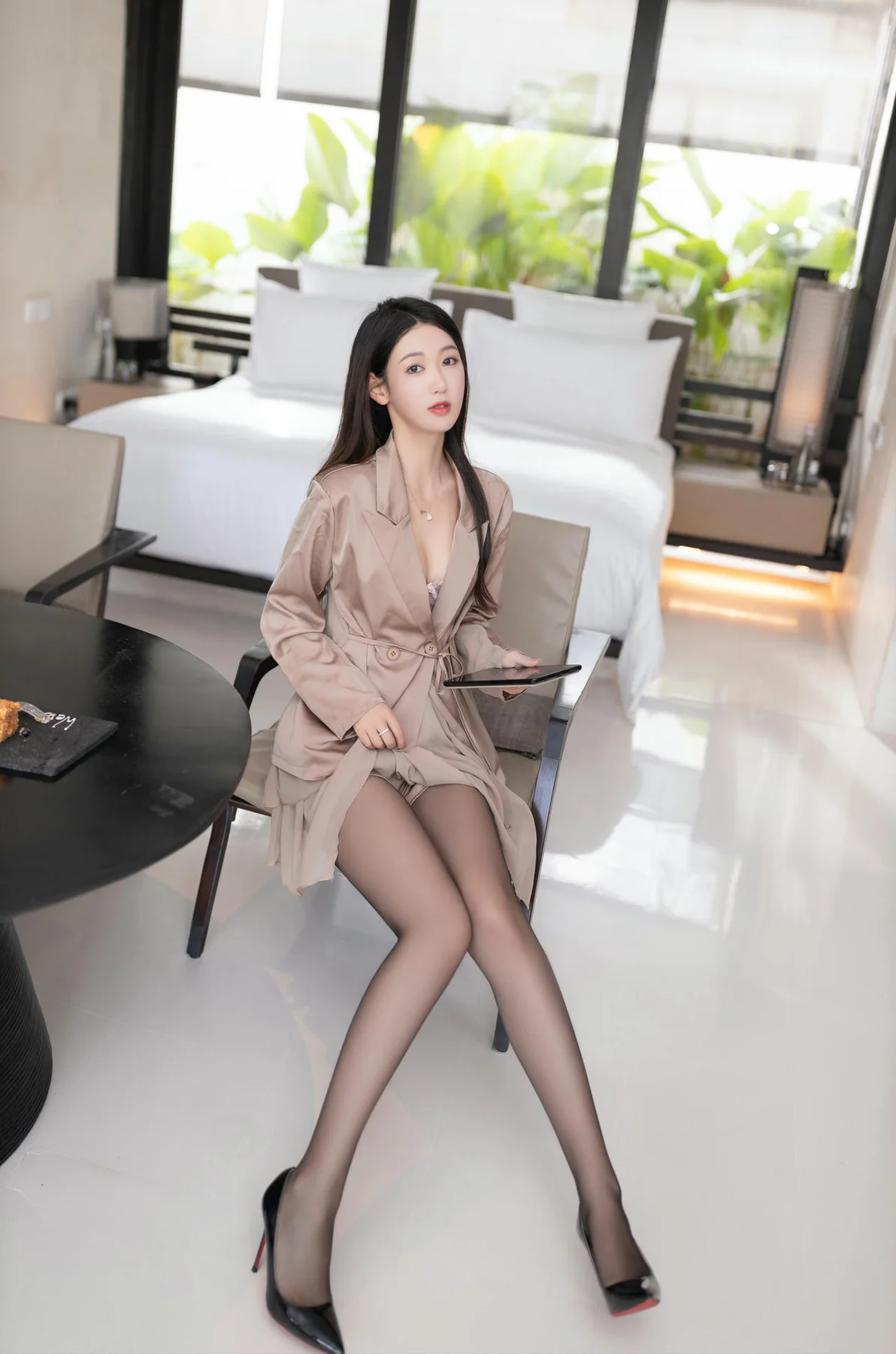 XiuRen 秀人 No.N320 唐安琪超薄黑丝紫色内衣 - 7